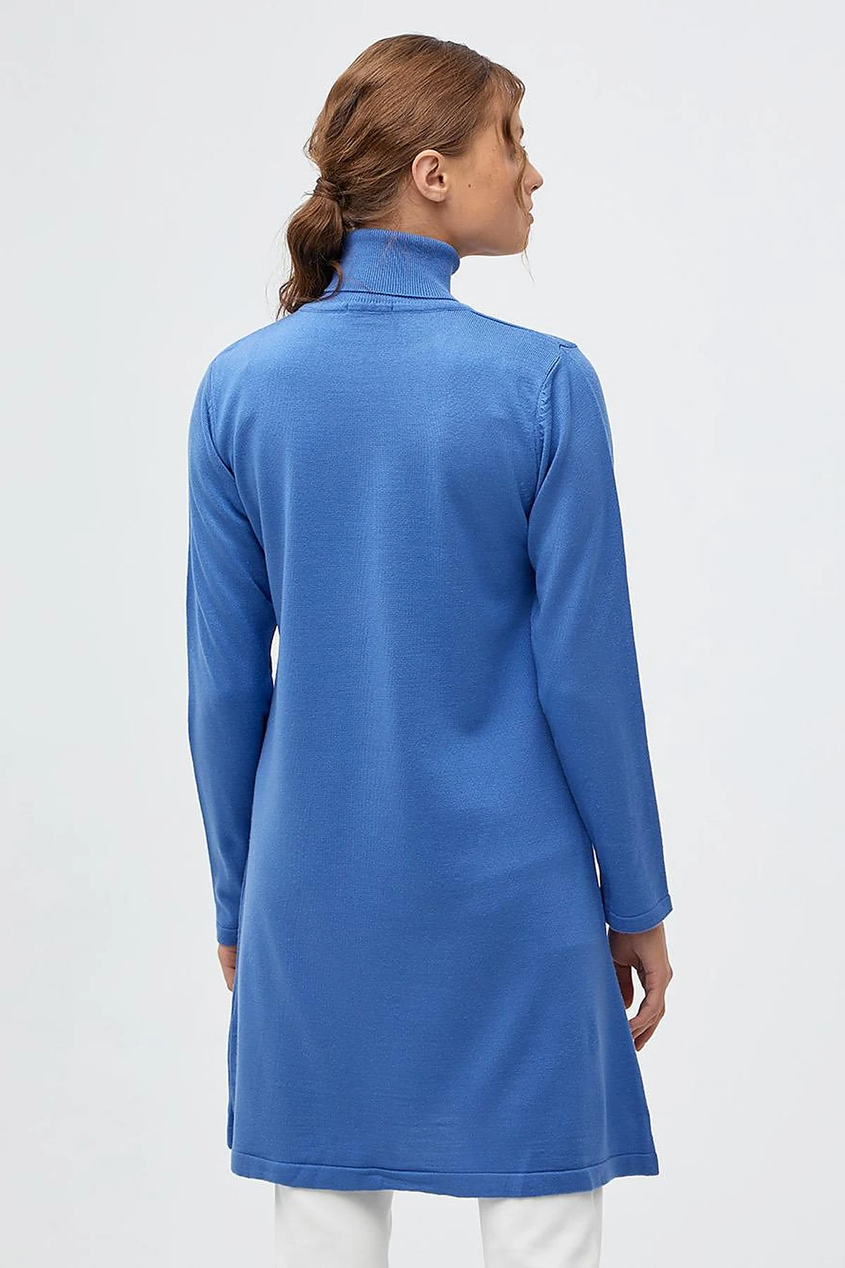 Basic Turtleneck Knitwear Tunic Light Blue