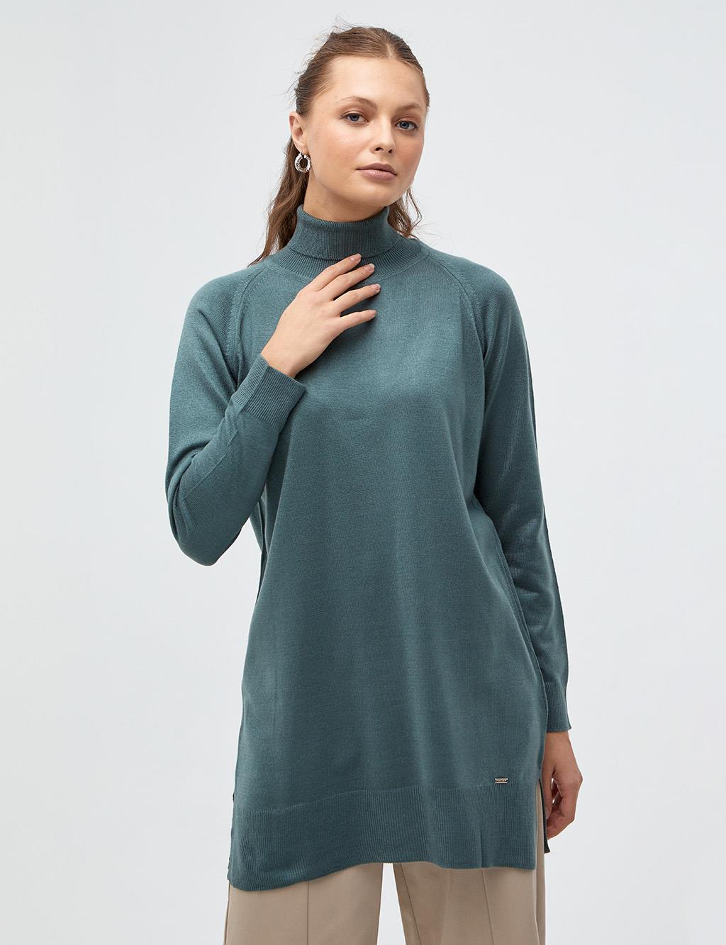 Turtleneck Knitwear Blouse Musty Green