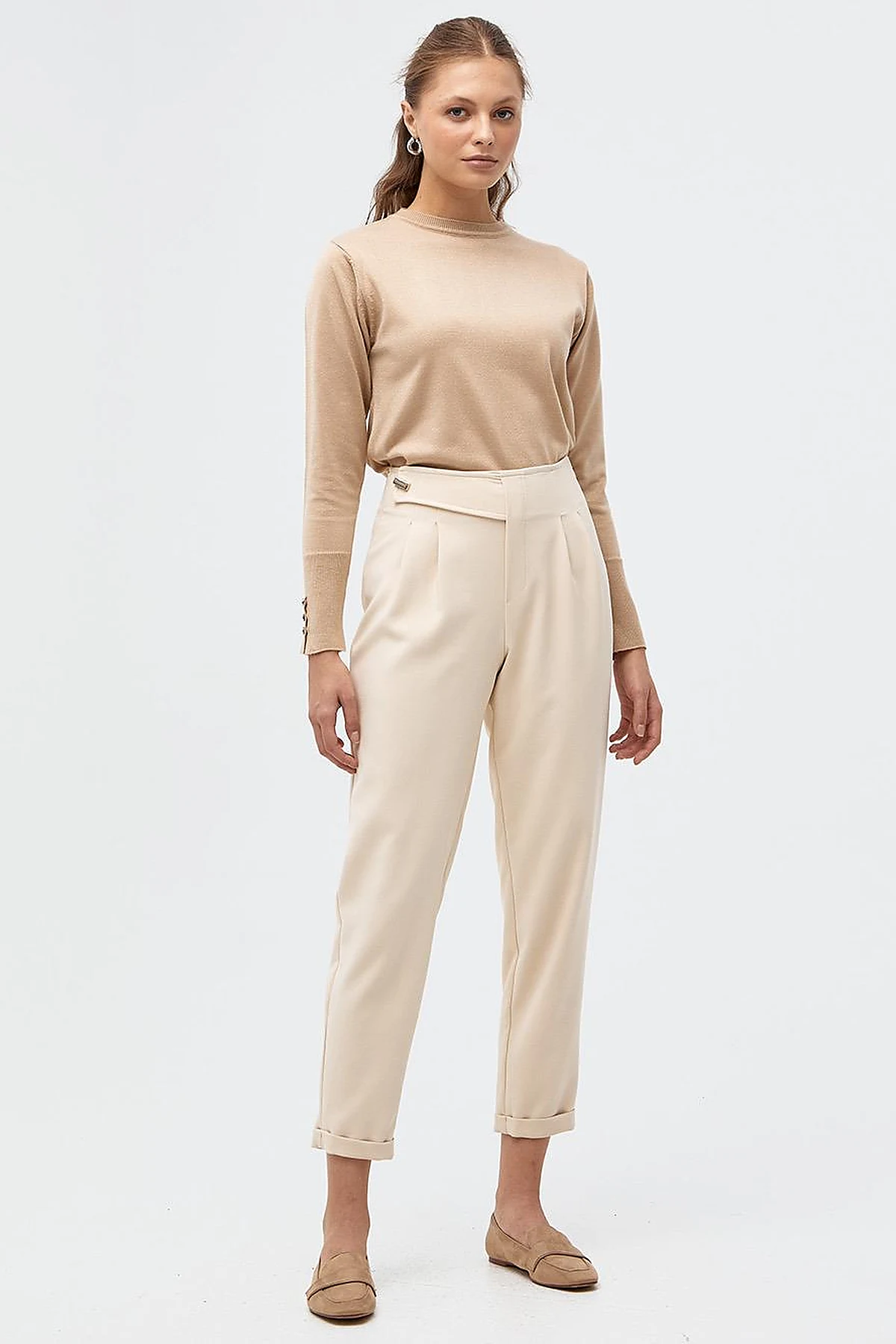 KYR Double Leg Slouchy Pants Cream