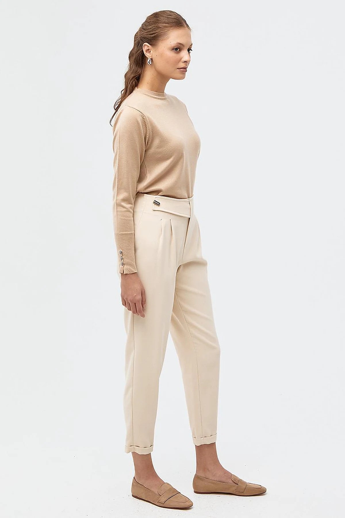 KYR Double Leg Slouchy Pants Cream