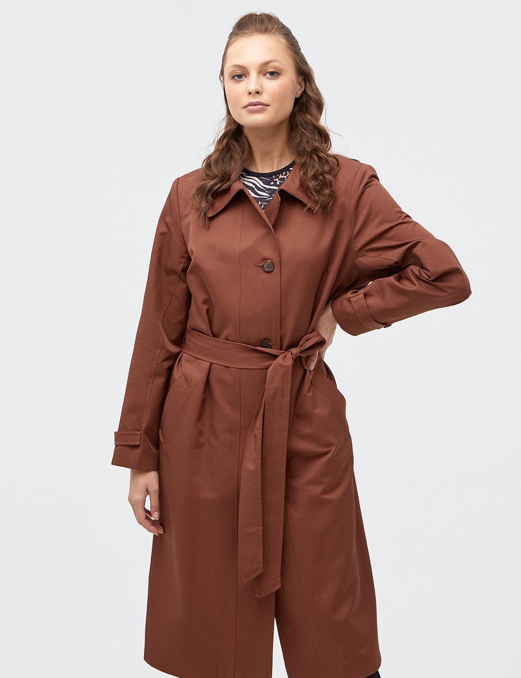 Belted Trench Coat Brown