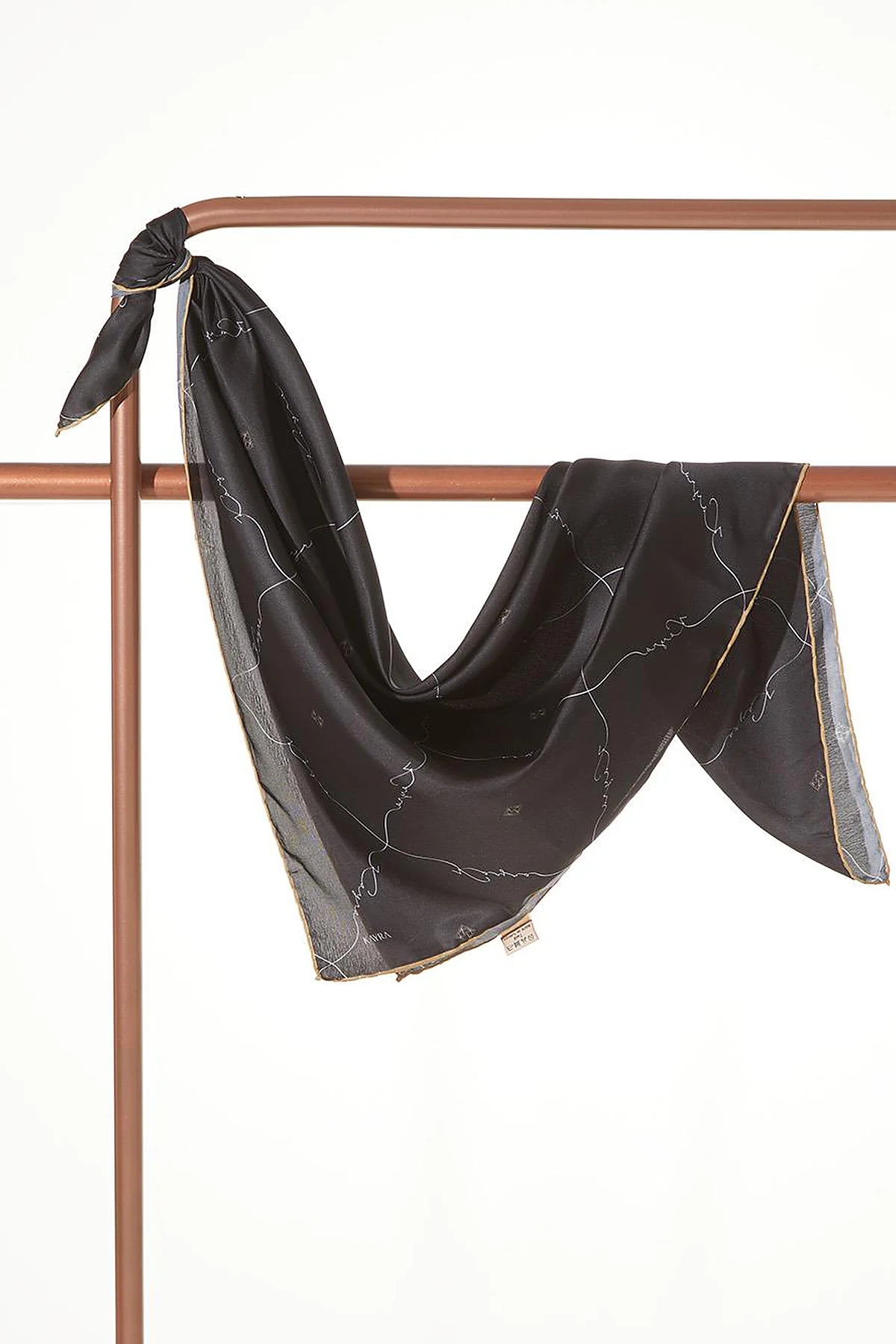 Signature Figured Monogram Scarf Black-Gold