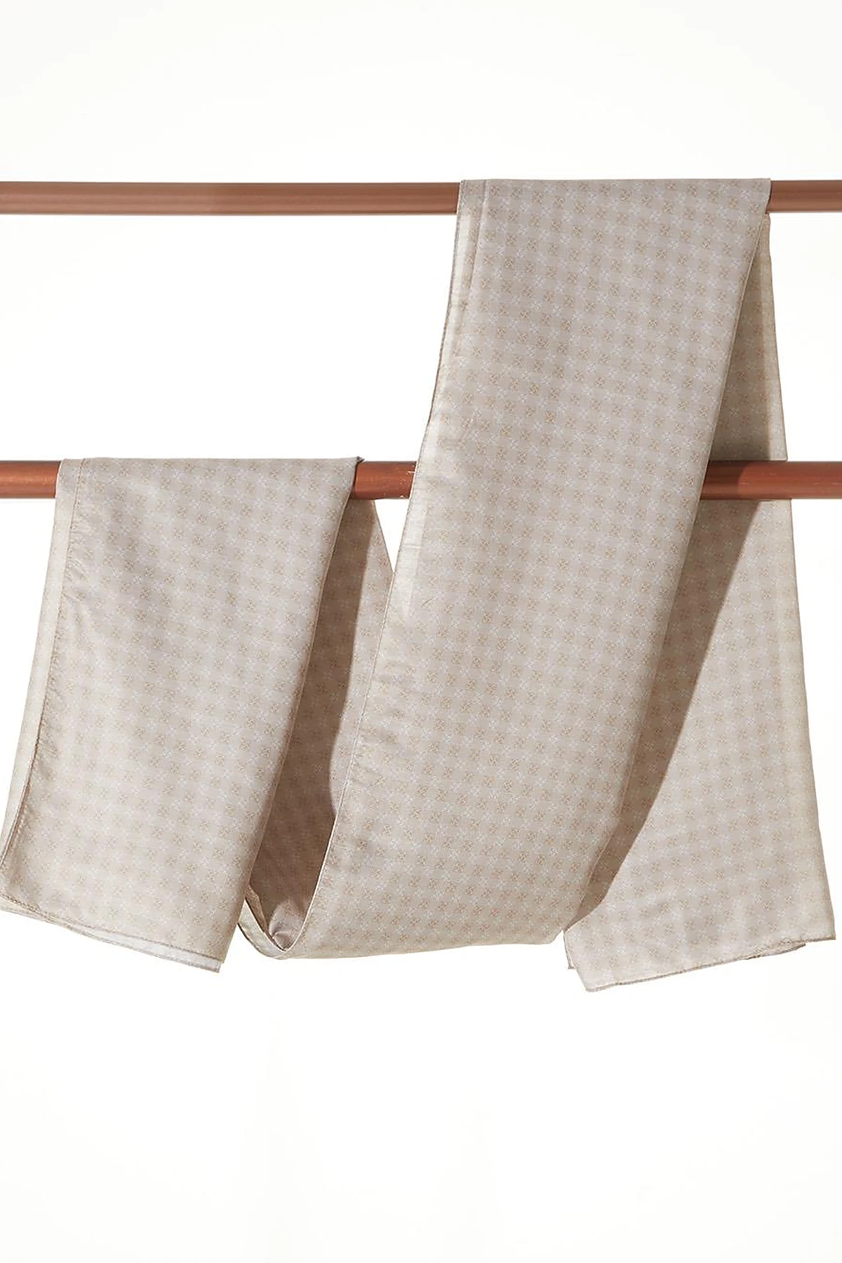 Checkered Monogram Pattern Shawl Beige