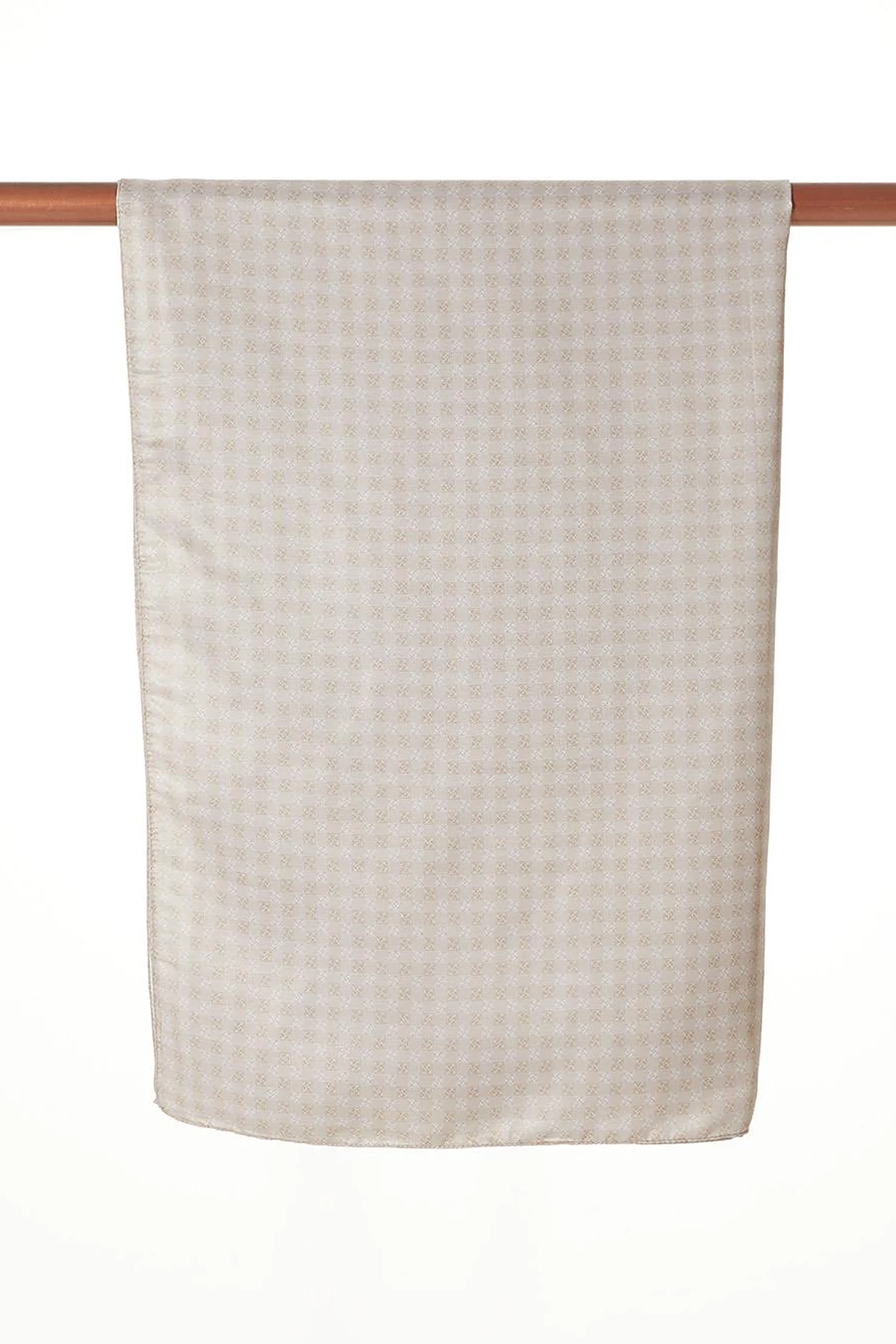 Checkered Monogram Pattern Shawl Beige
