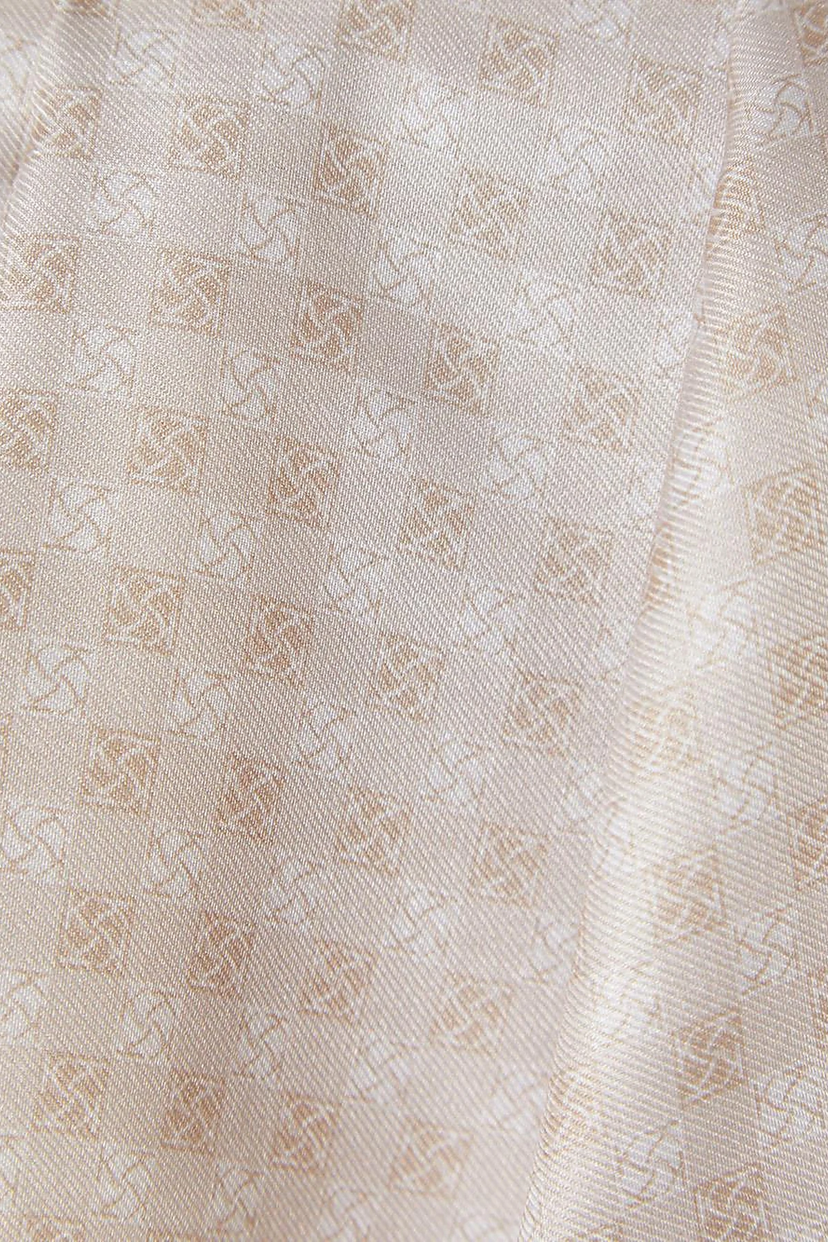 Checkered Monogram Pattern Shawl Beige