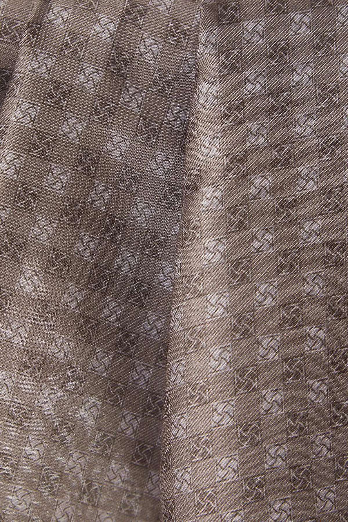 Checkered Monogram Pattern Shawl Brown