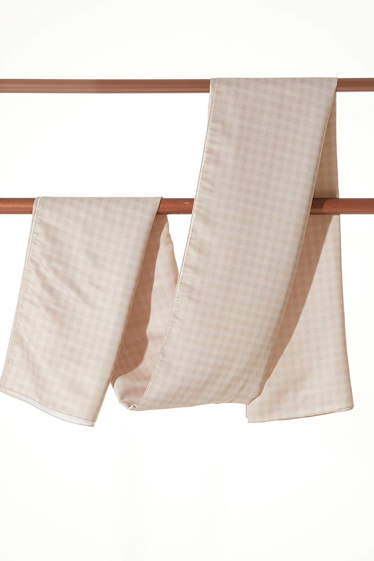 Checkered Monogram Pattern Shawl Light Beige