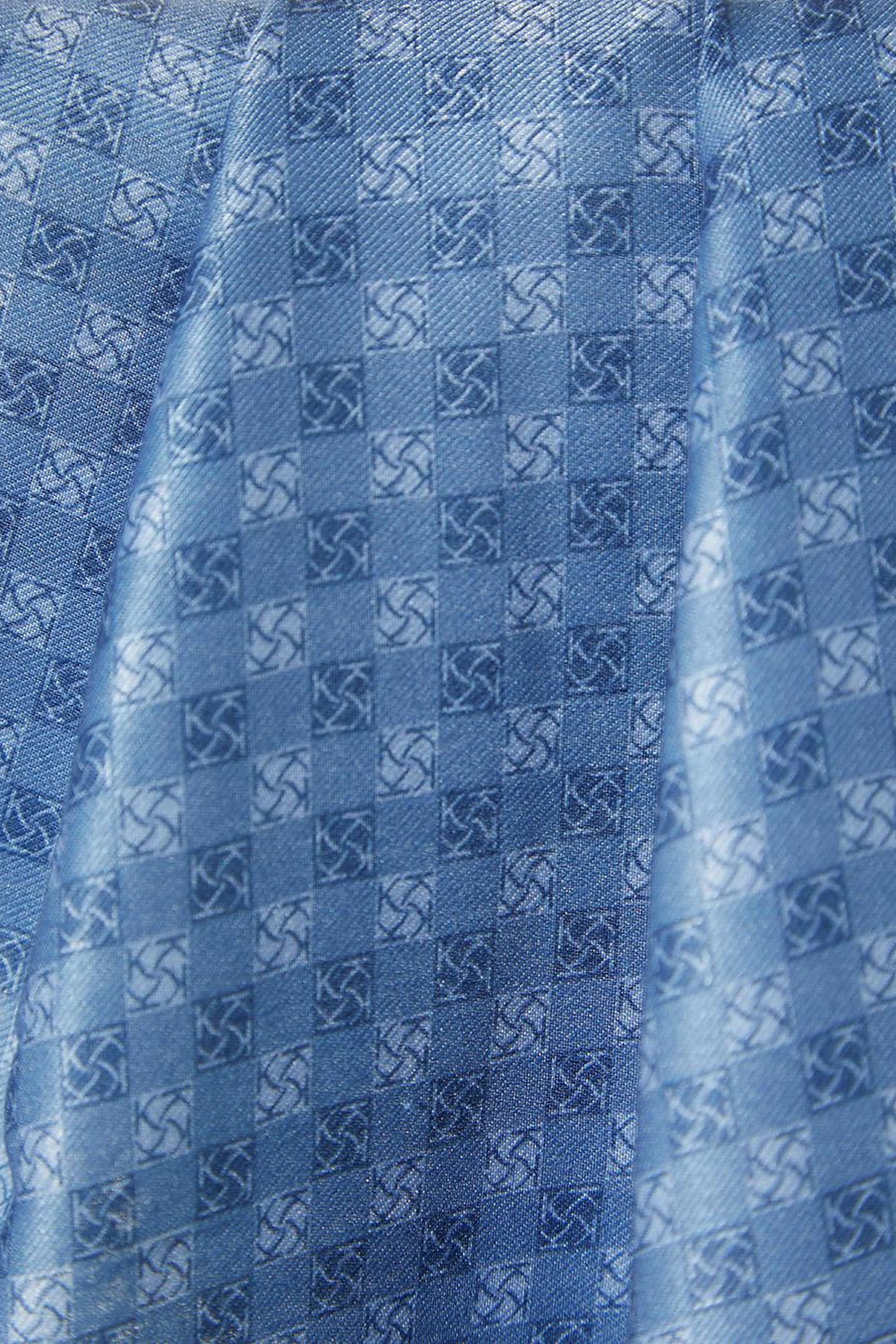 Checkered Monogram Pattern Shawl Indigo