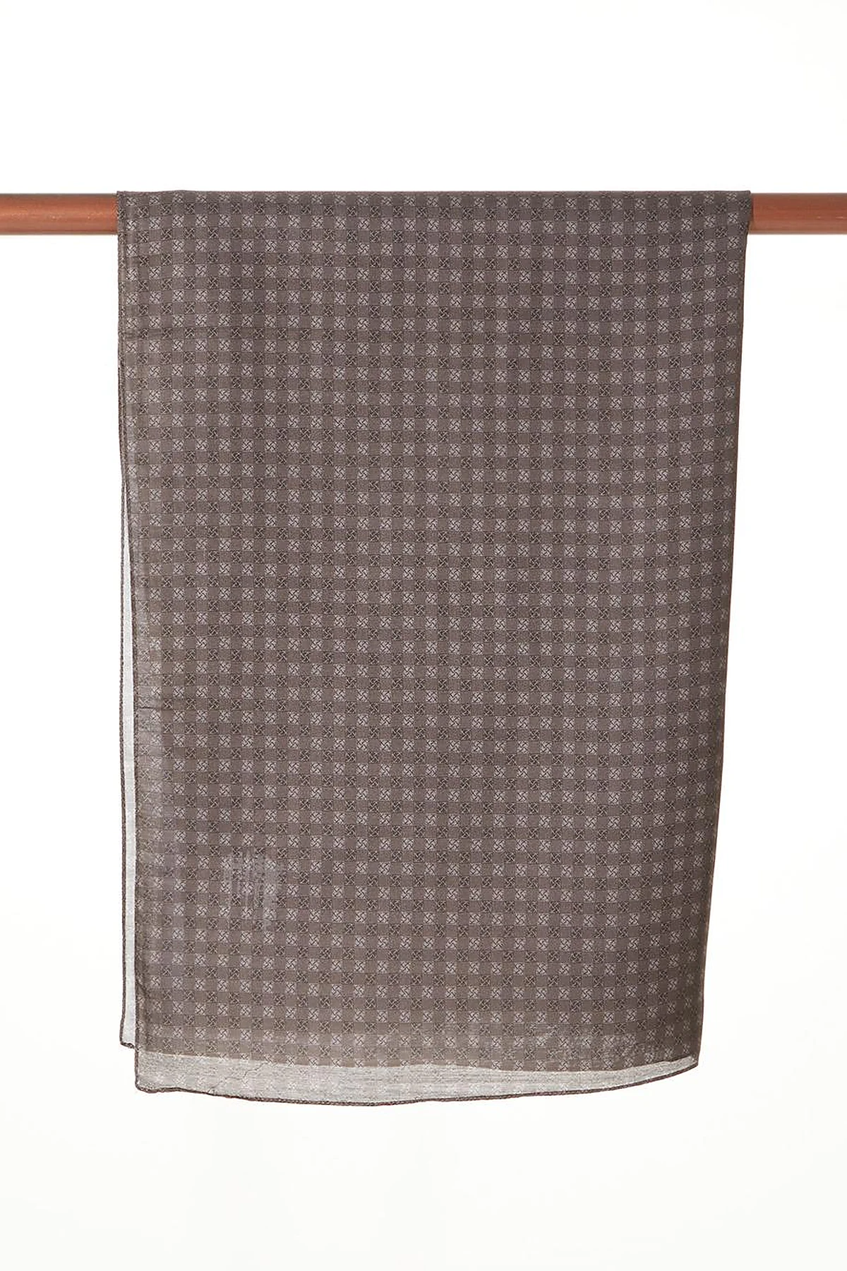 Checkered Monogram Pattern Shawl Mink
