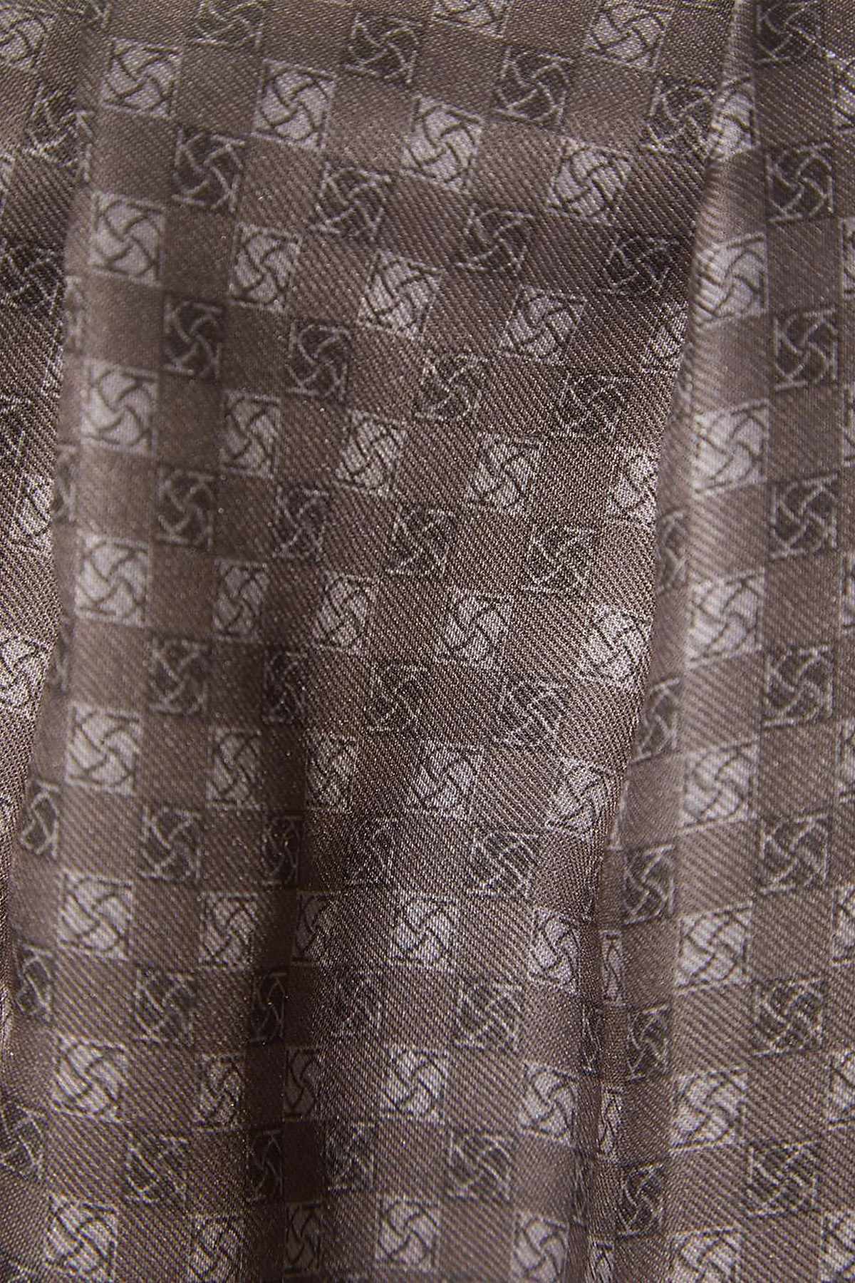Checkered Monogram Pattern Shawl Mink