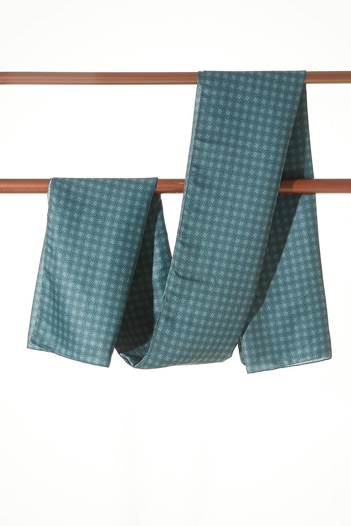 Checkered Monogram Pattern Shawl Green