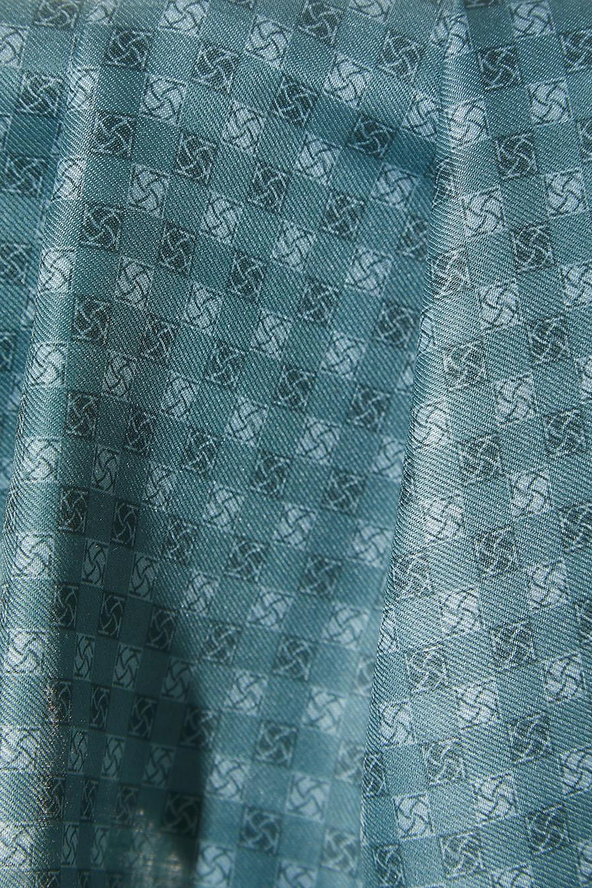 Checkered Monogram Pattern Shawl Green