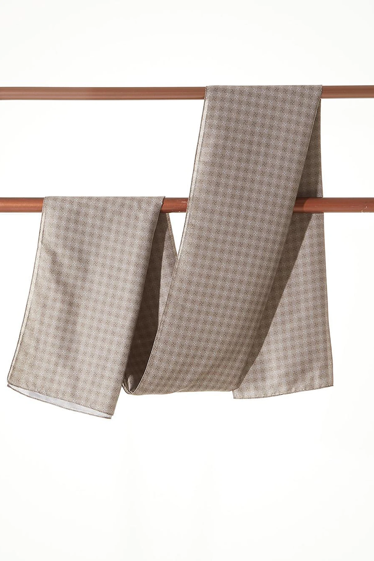 Checkered Monogram Pattern Shawl Light Brown