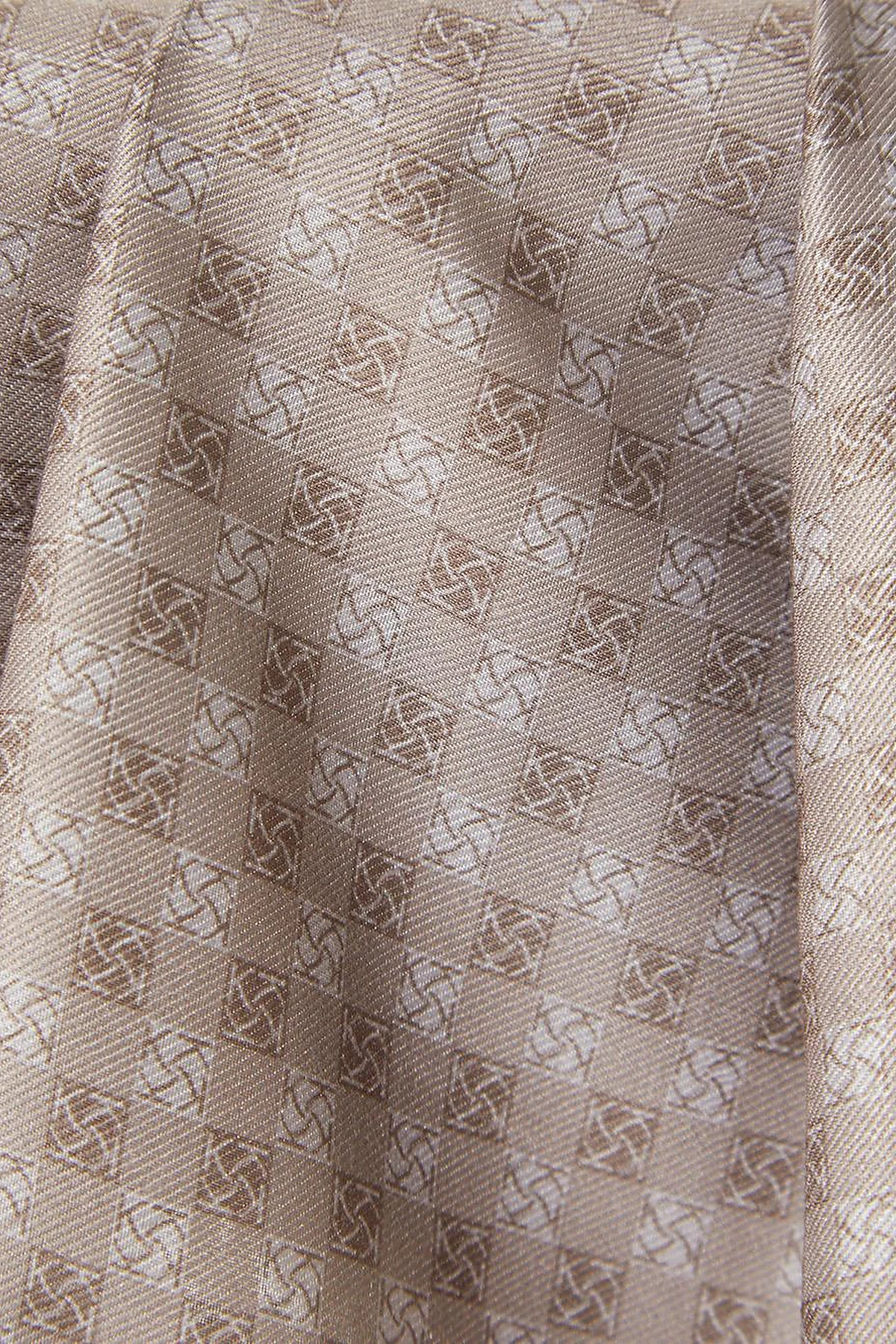 Checkered Monogram Pattern Shawl Light Brown