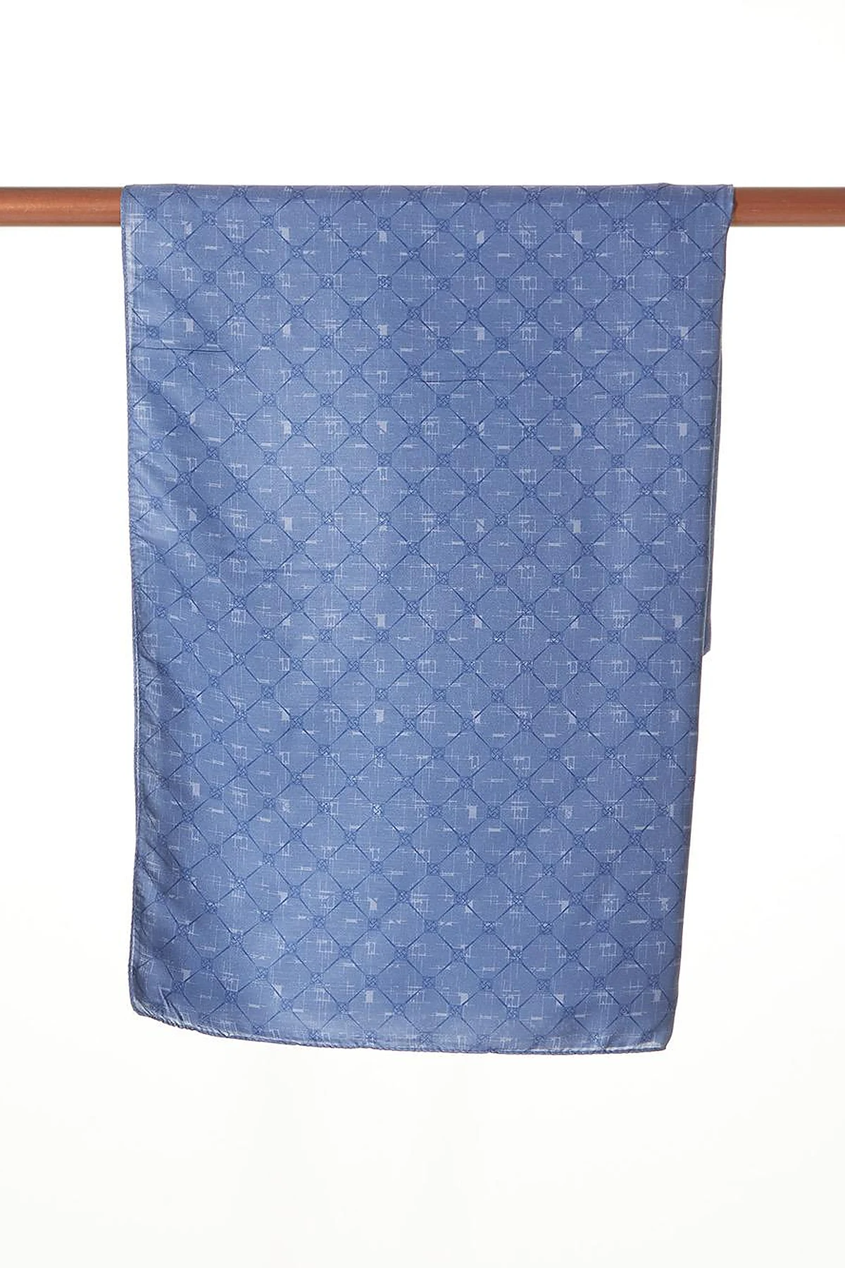 Monogram Patterned Shawl Indigo