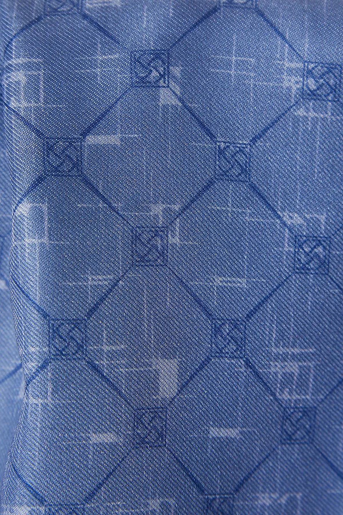 Monogram Patterned Shawl Indigo