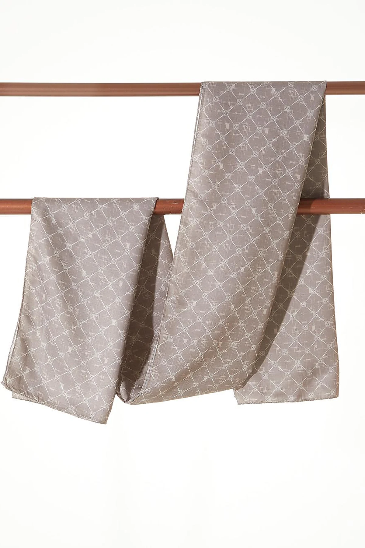 Monogram Patterned Shawl Light Brown