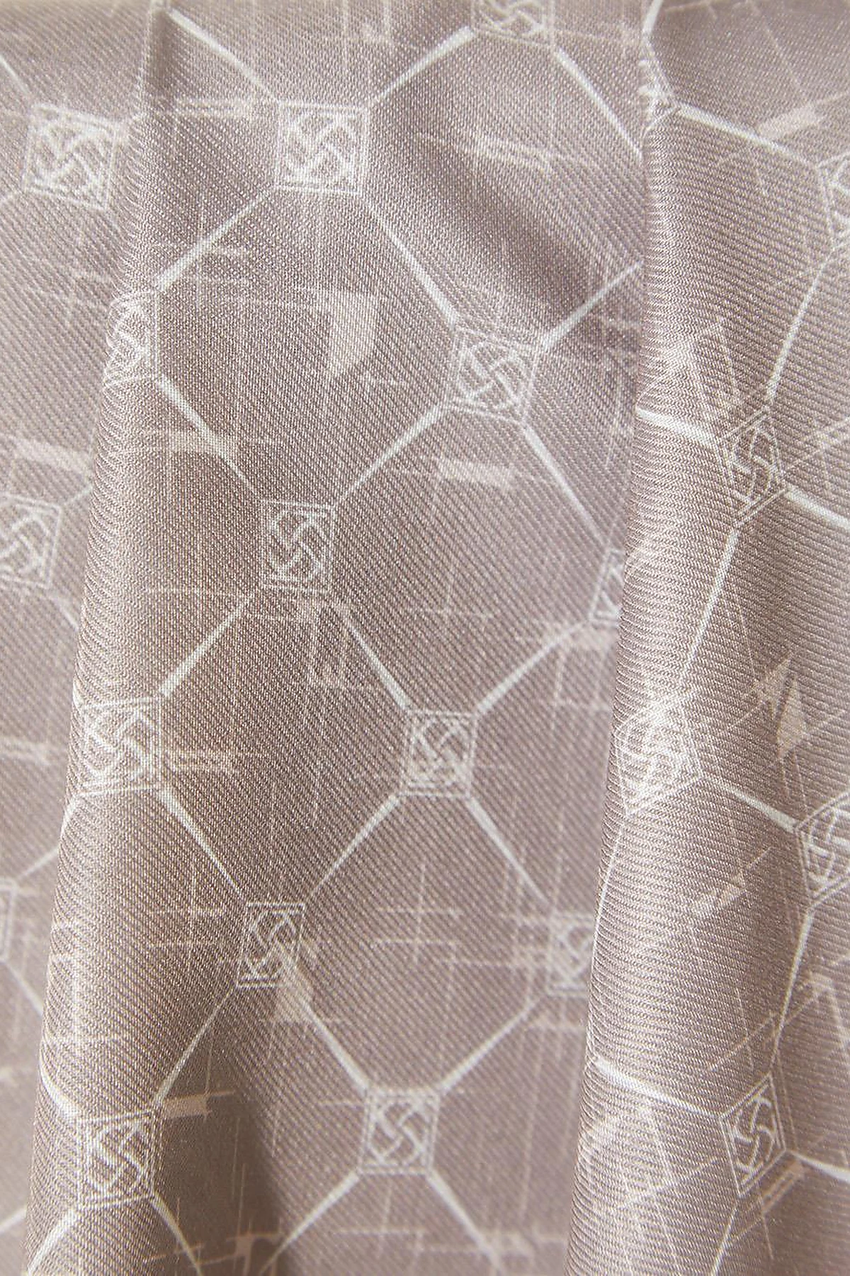 Monogram Patterned Shawl Light Brown