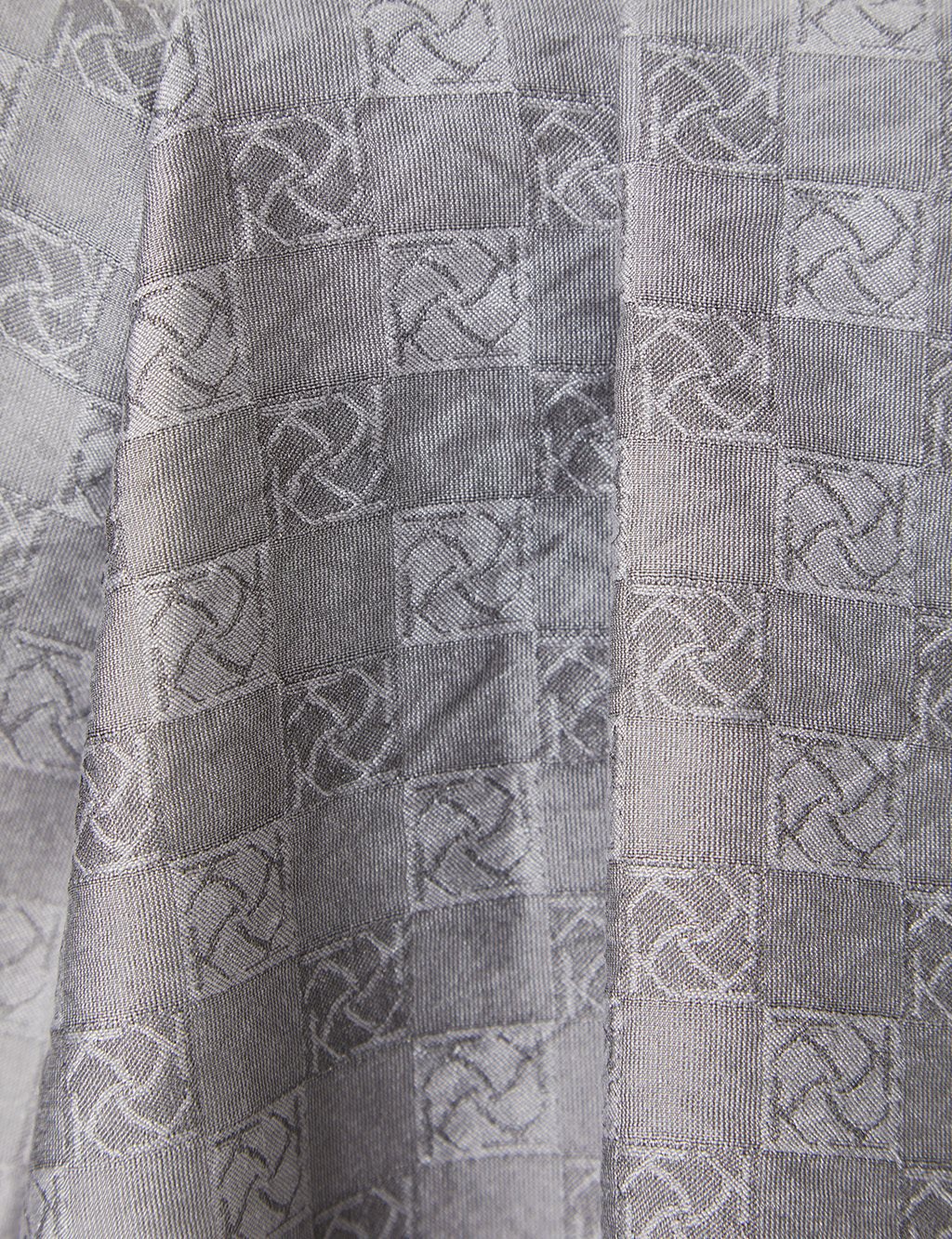 Checkered Monogram Viscose Shawl Grey