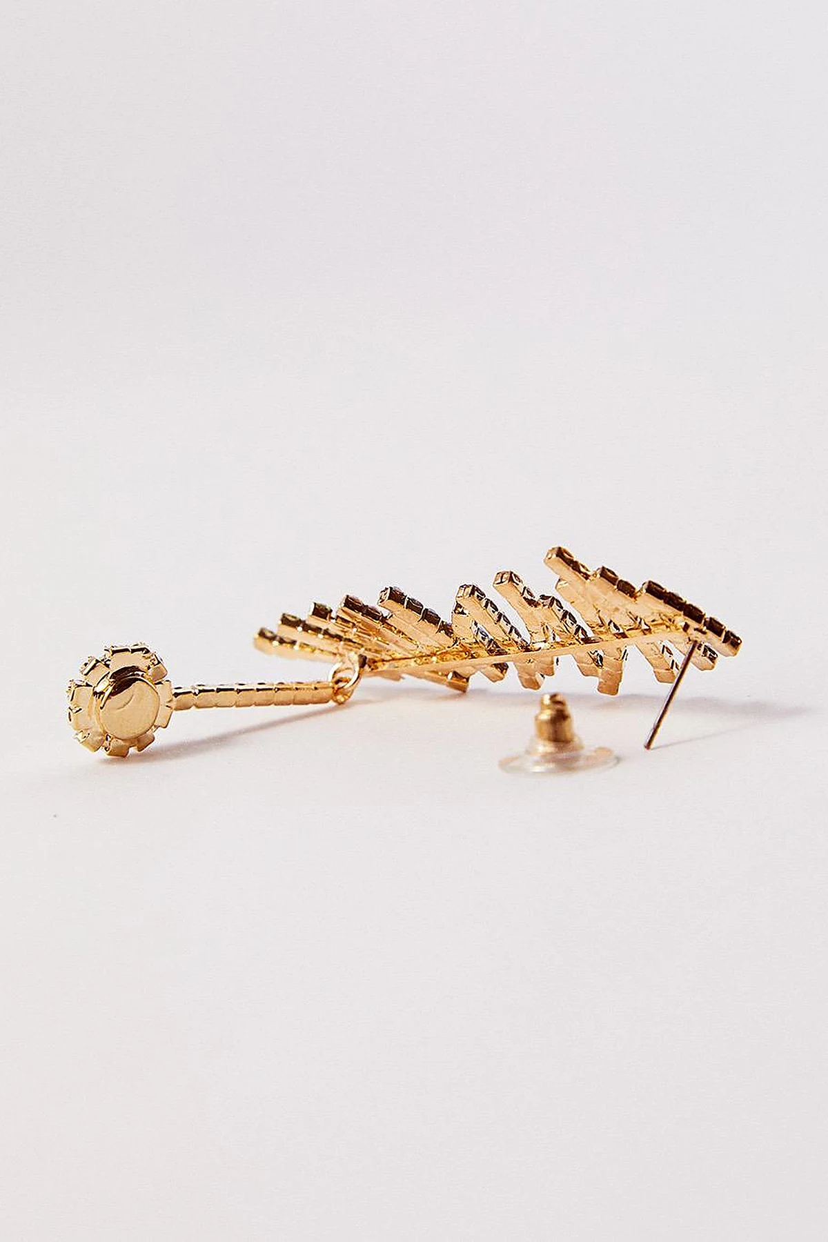 Renkli Taşlı Sallantı Küpe Gold