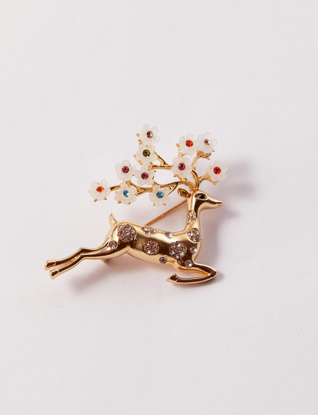 Ceylan Figürlü Broş Gold