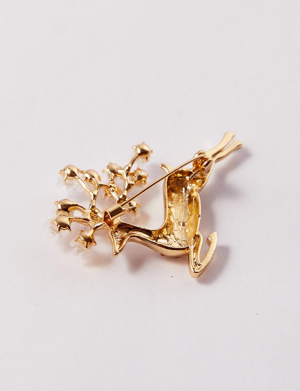 Ceylan Figürlü Broş Gold