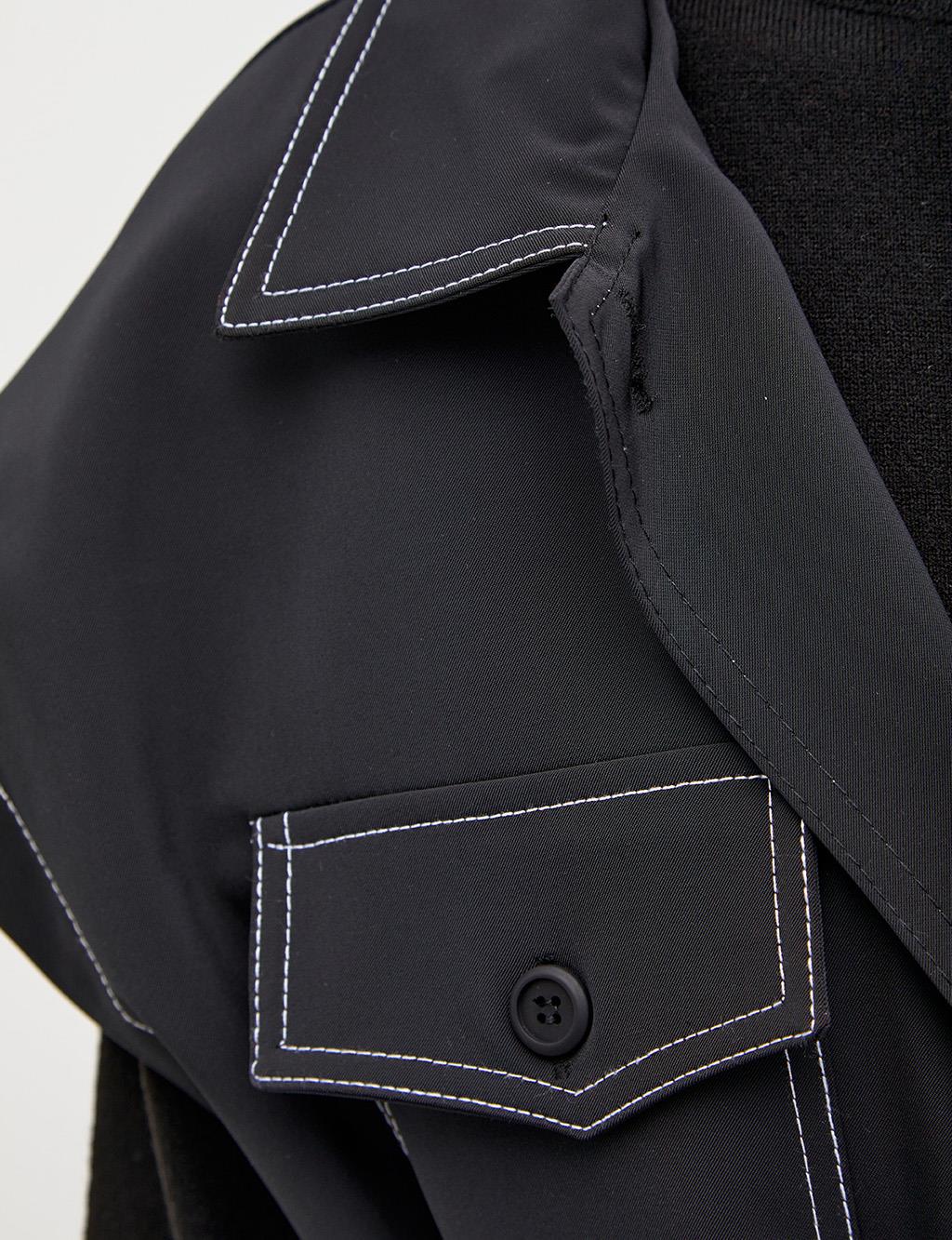 Punto Stitched Belted Vest Black