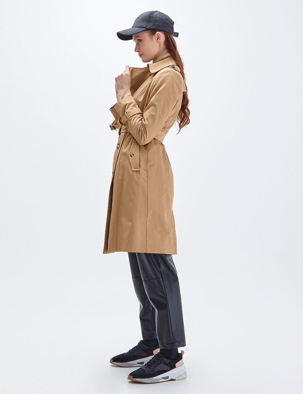 Double Beasted Trench Coat Beige 
