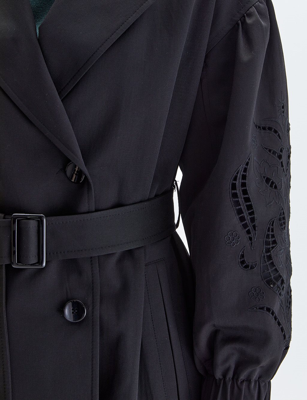 Embellished Trench Coat Black