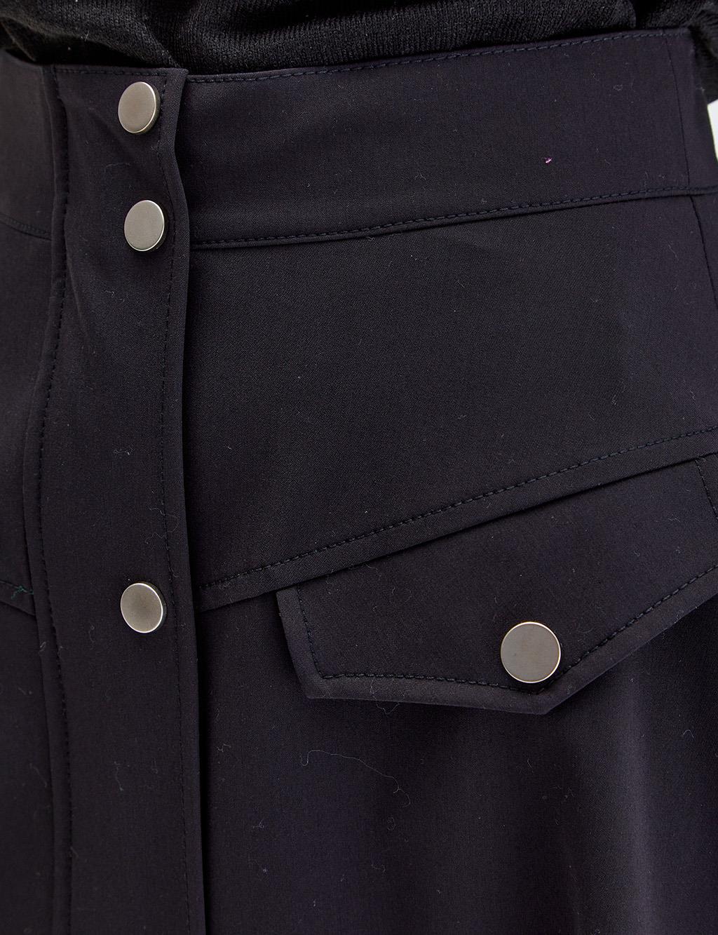 Fake Pocket Detailed Skirt Black