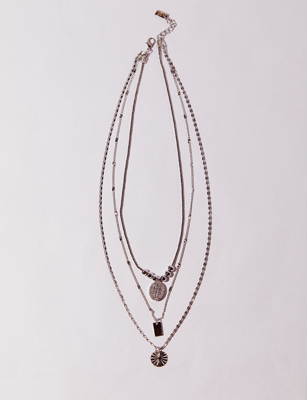 Triple Charm Necklace Silver - Kayra.com
