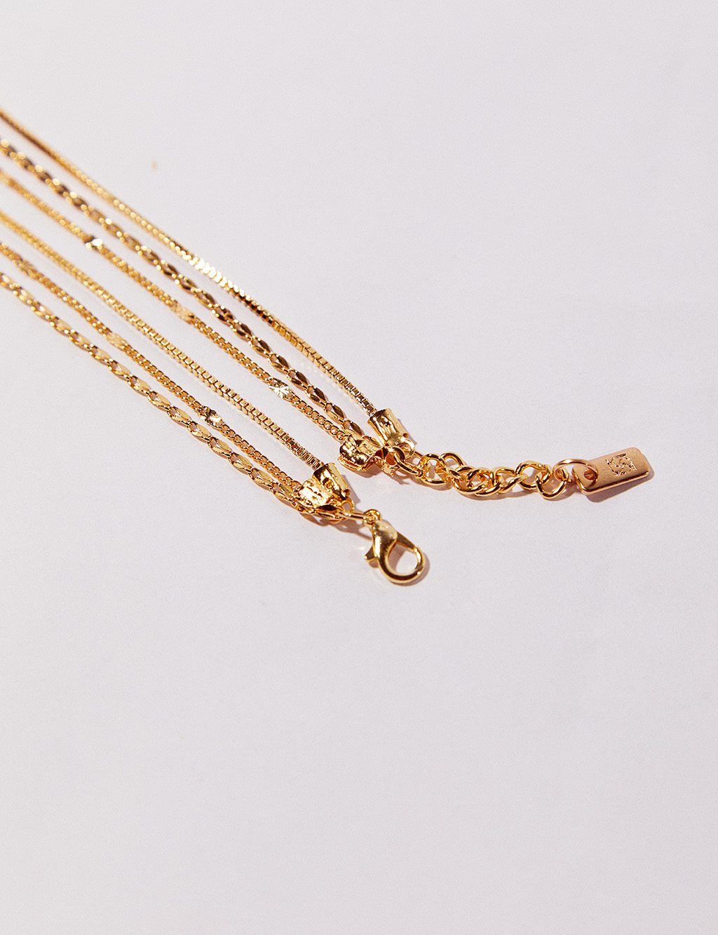 Triple Charm Necklace Gold
