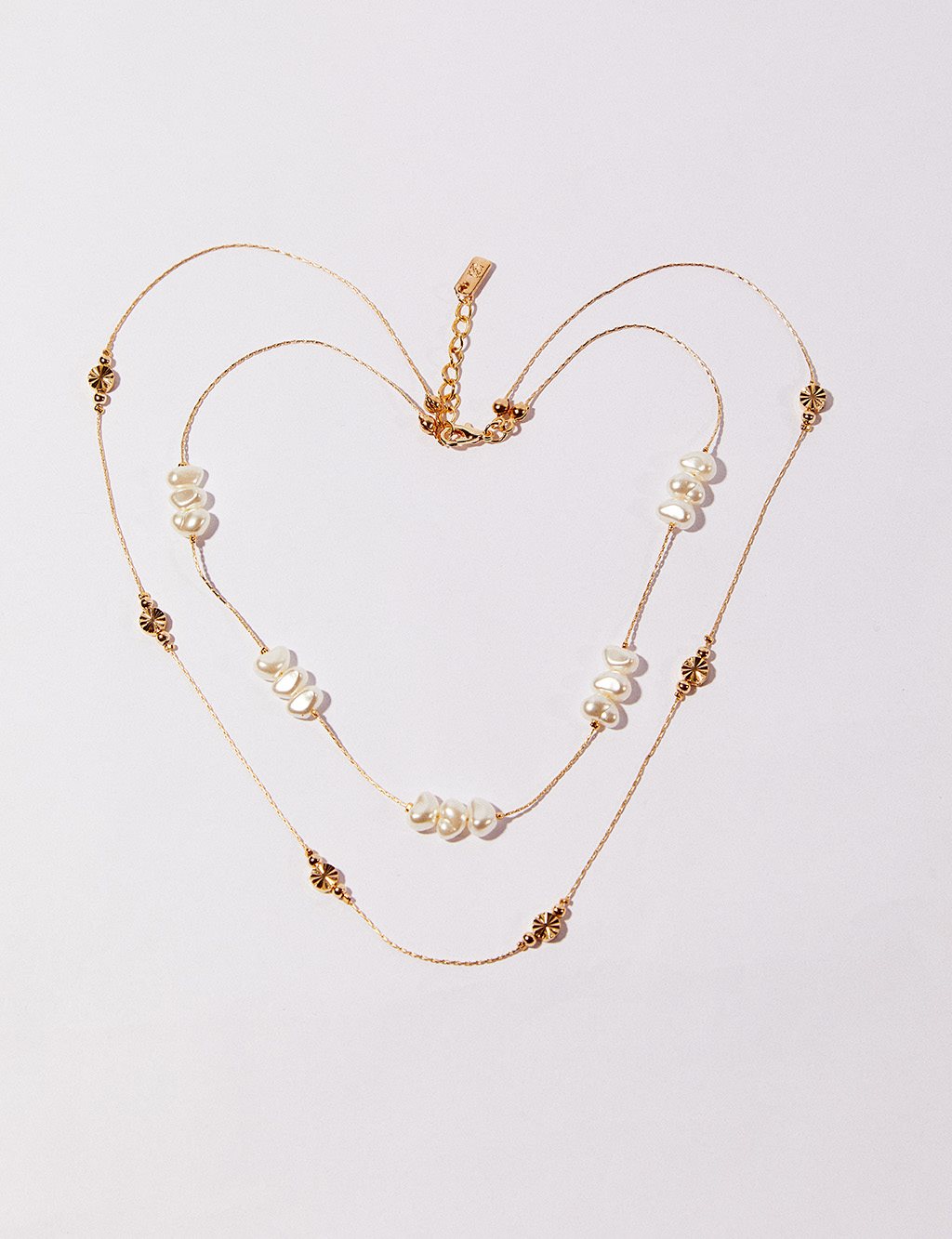 Pearl Charm Necklace Gold