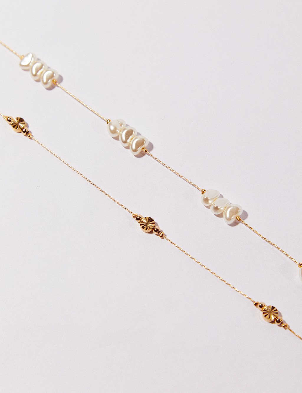 Pearl Charm Necklace Gold