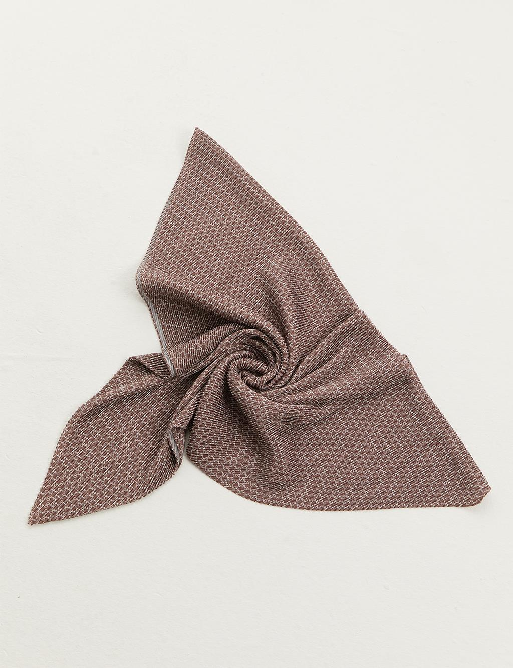 Chain Monogram Pleated Scarf Milky Brown