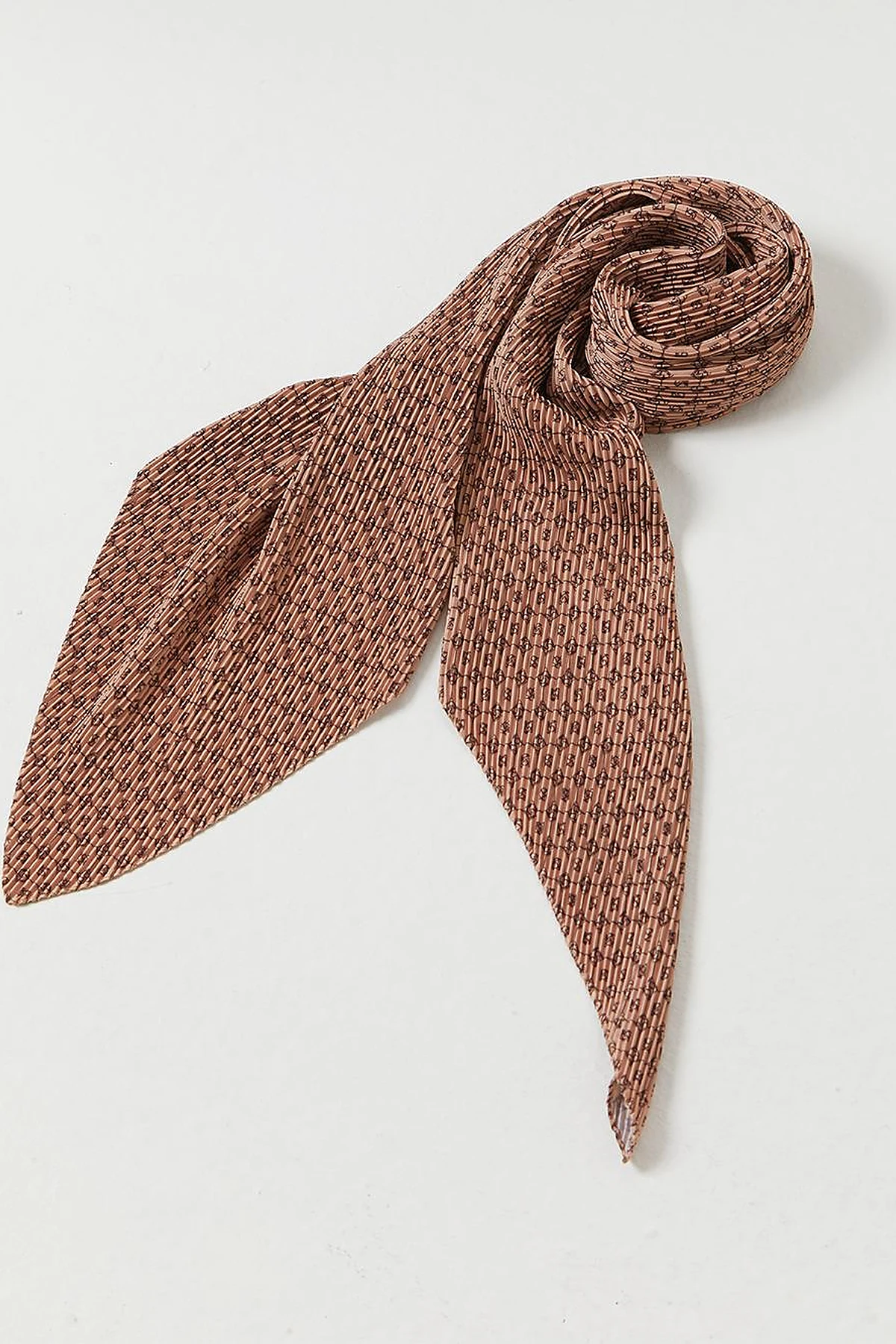 Hexagonal Monogram Pleated Scarf Soil