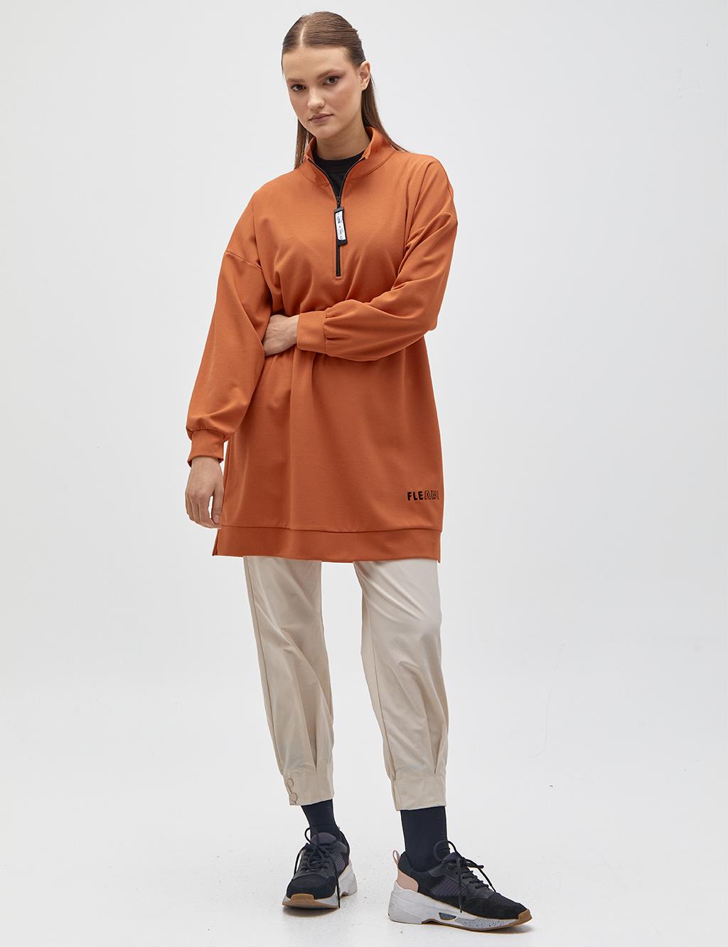 KYR Printed Stand Up Sweatshirt Orange