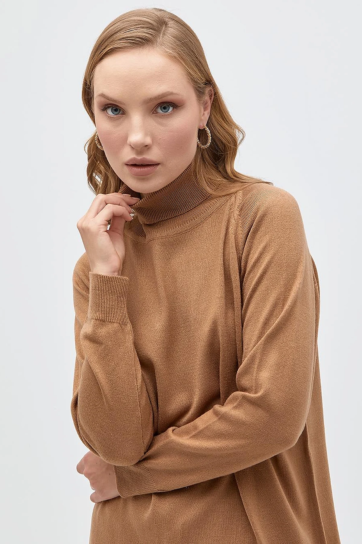 Turtleneck Knitwear Sweater Beige