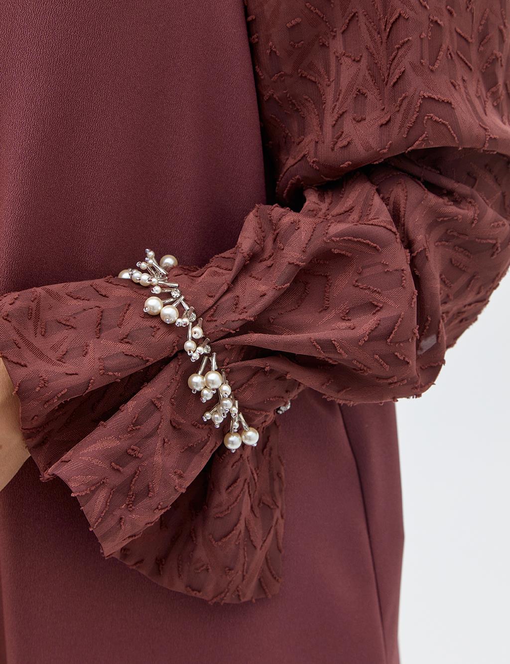 Stone Embellished Long Tunic Bronze Brown