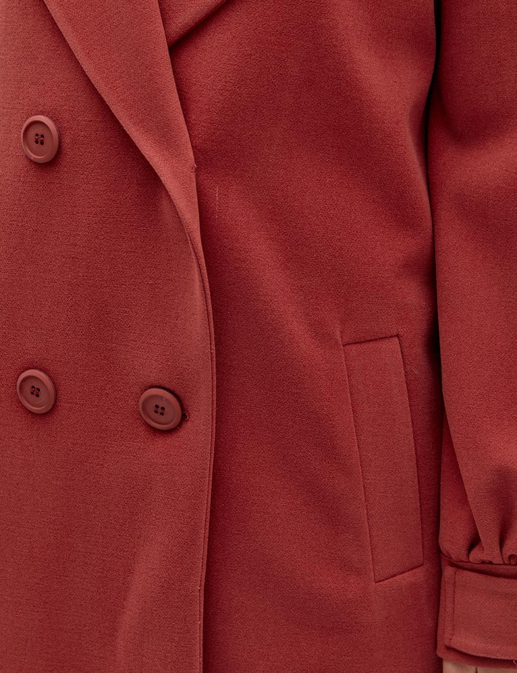 Pleated Cachet Coat Scarlet