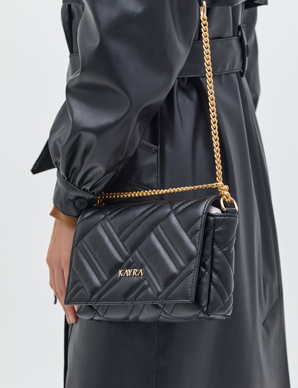 Quilted Rectangle Bag Black