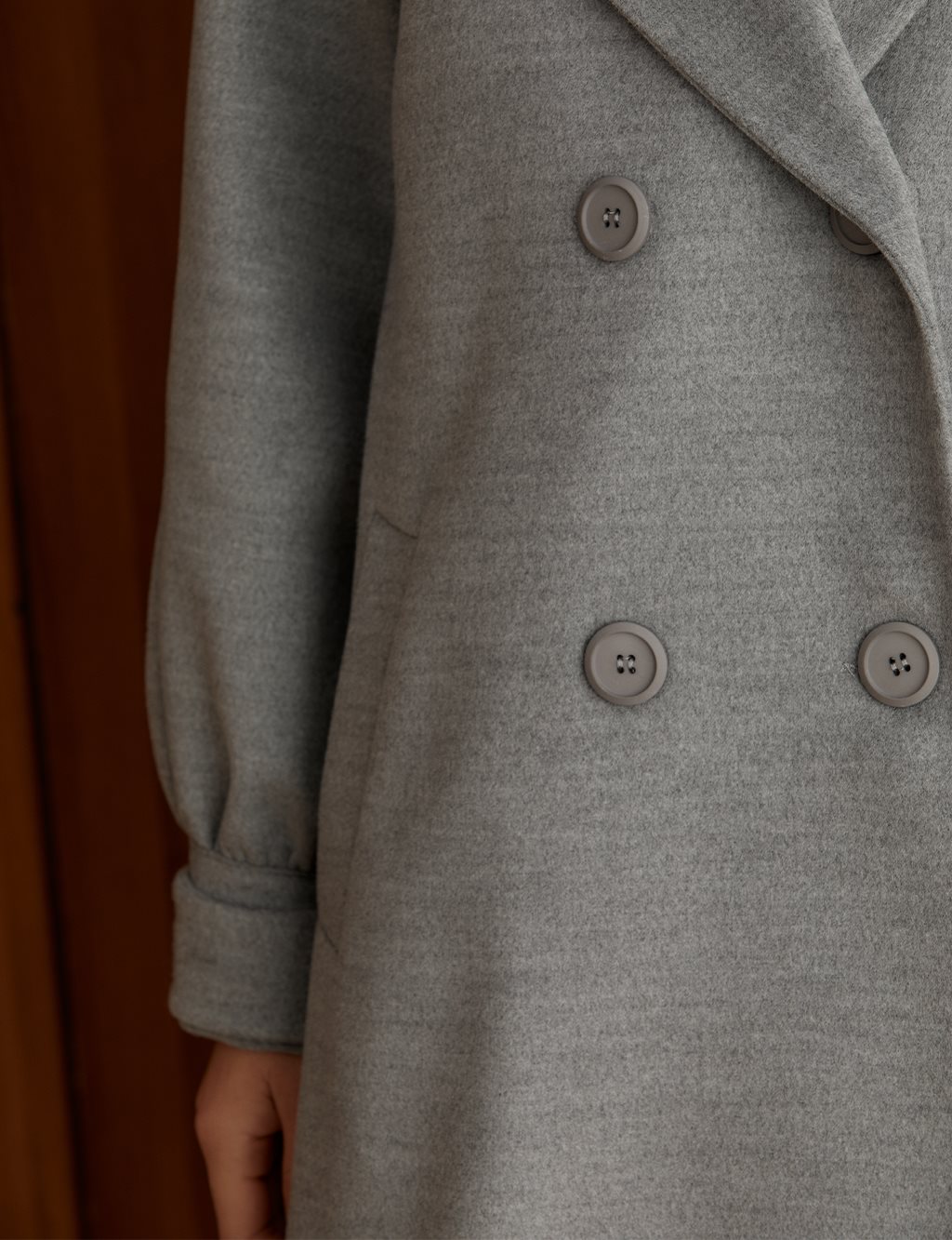 Pleated Cachet Coat Grey