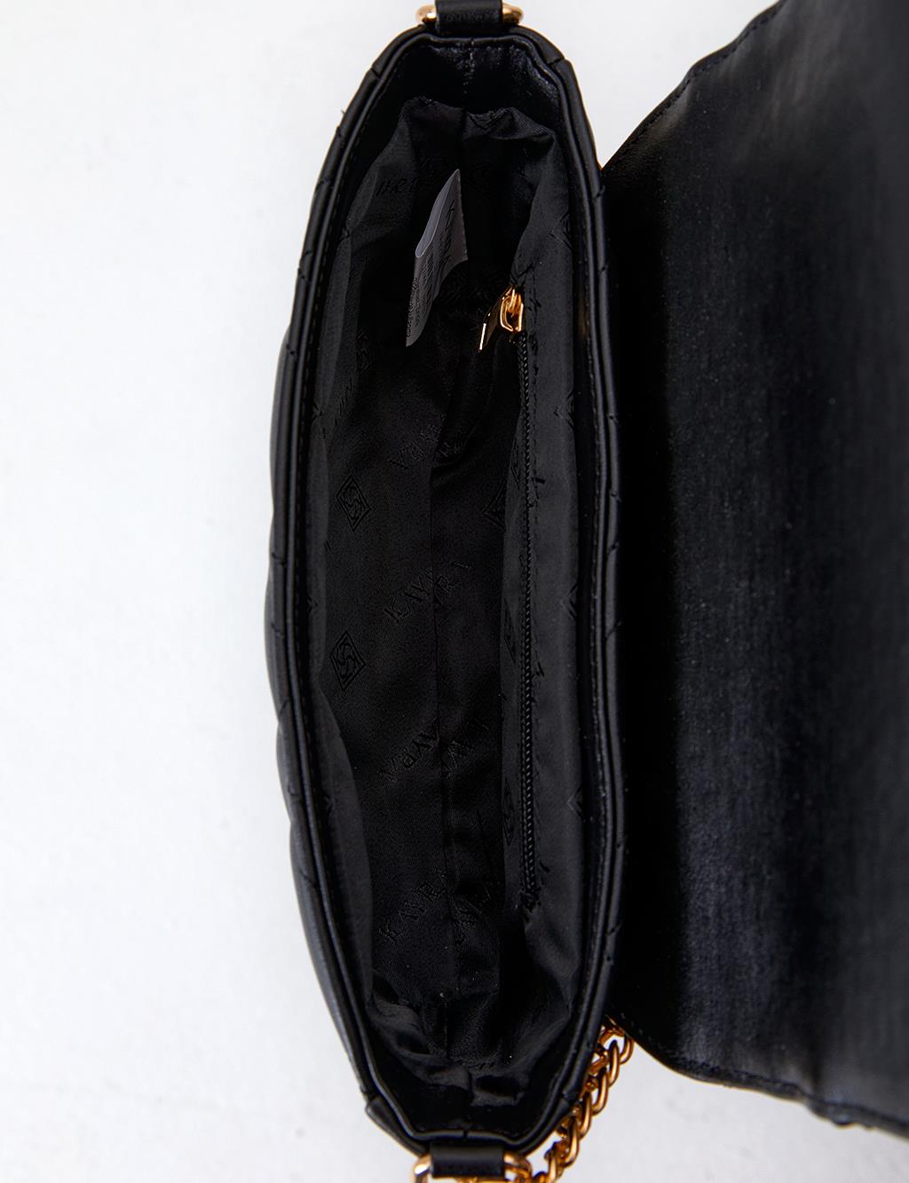 Quilted Rectangle Bag Black