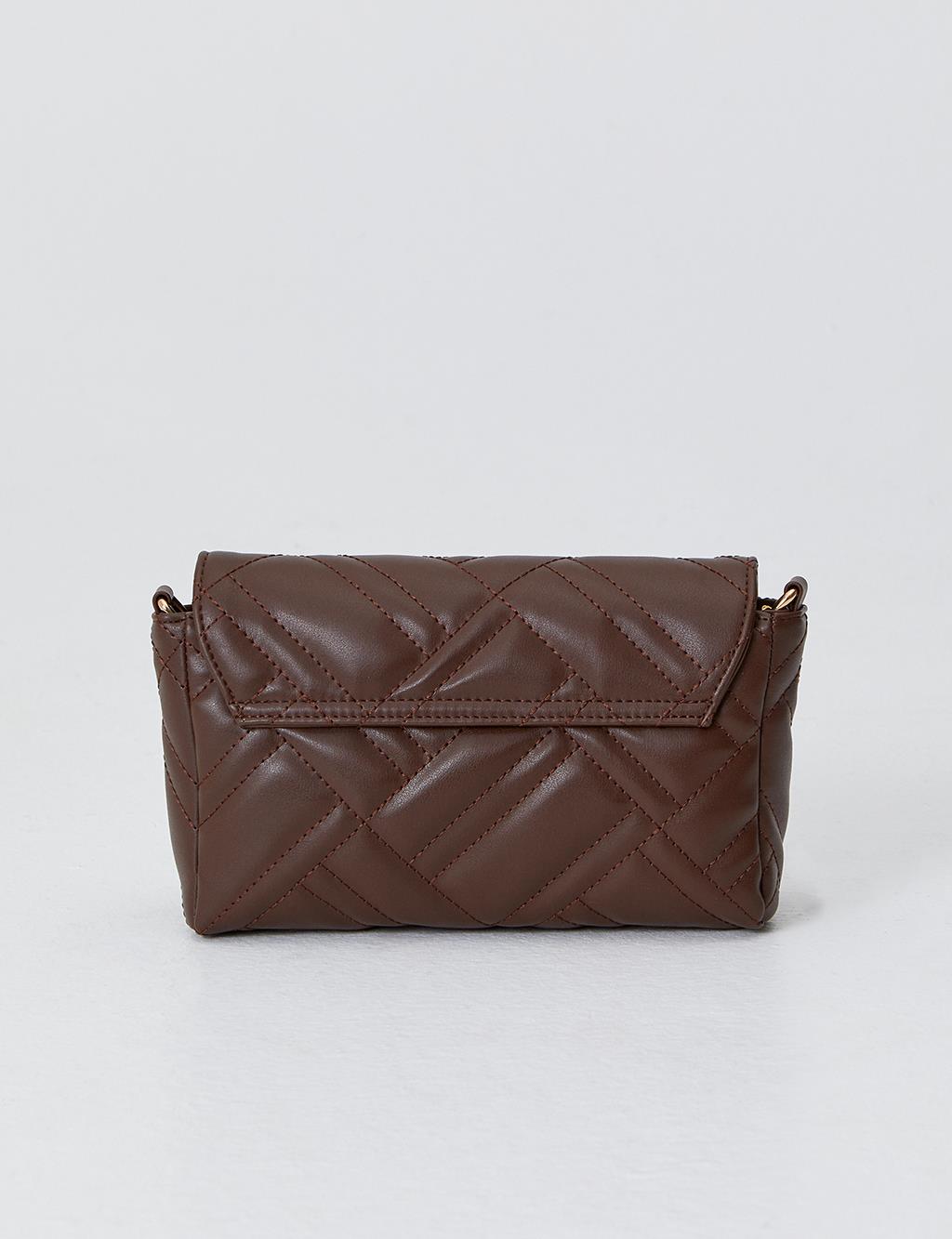 Quilted Rectangle Bag Dark Brown