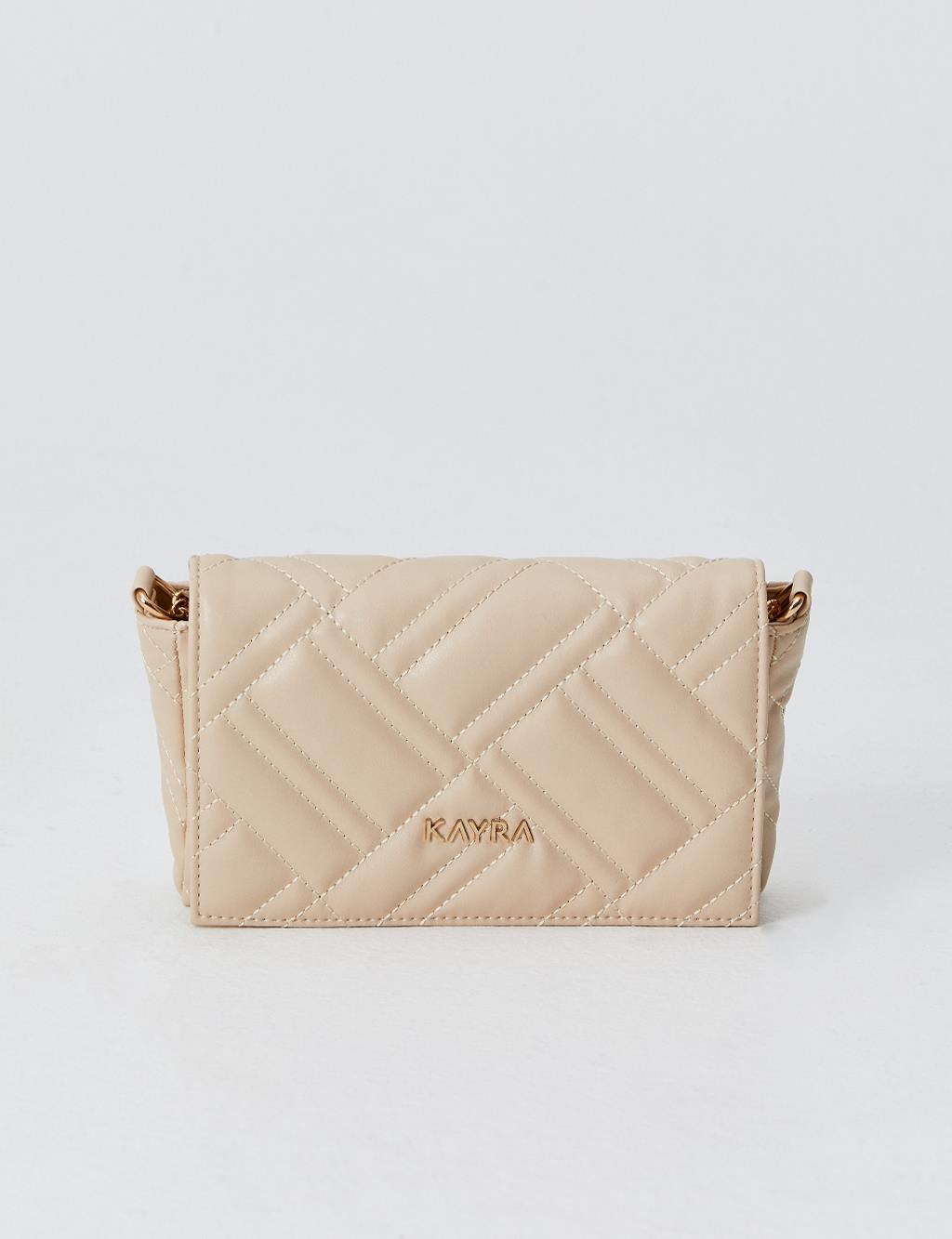 Quilted Rectangle Bag Stone