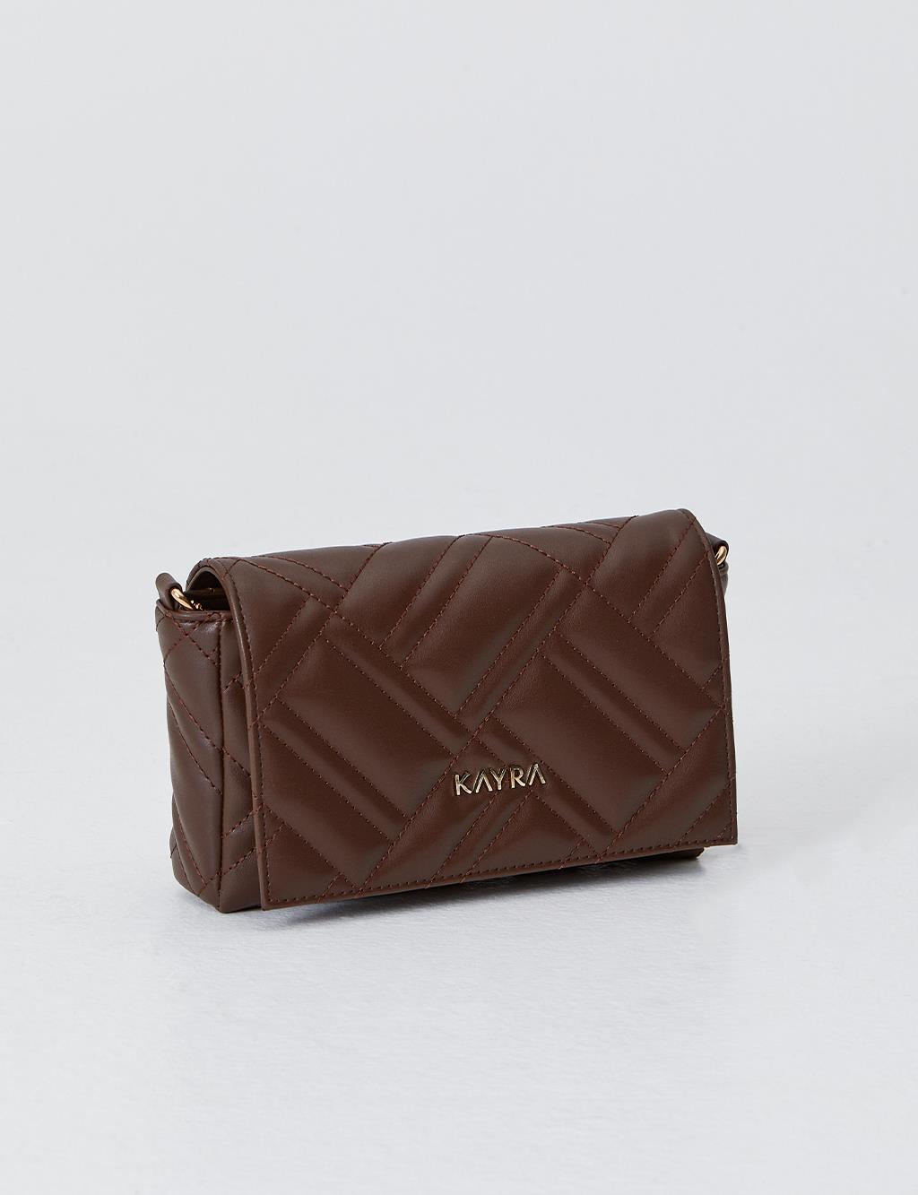 Quilted Rectangle Bag Dark Brown