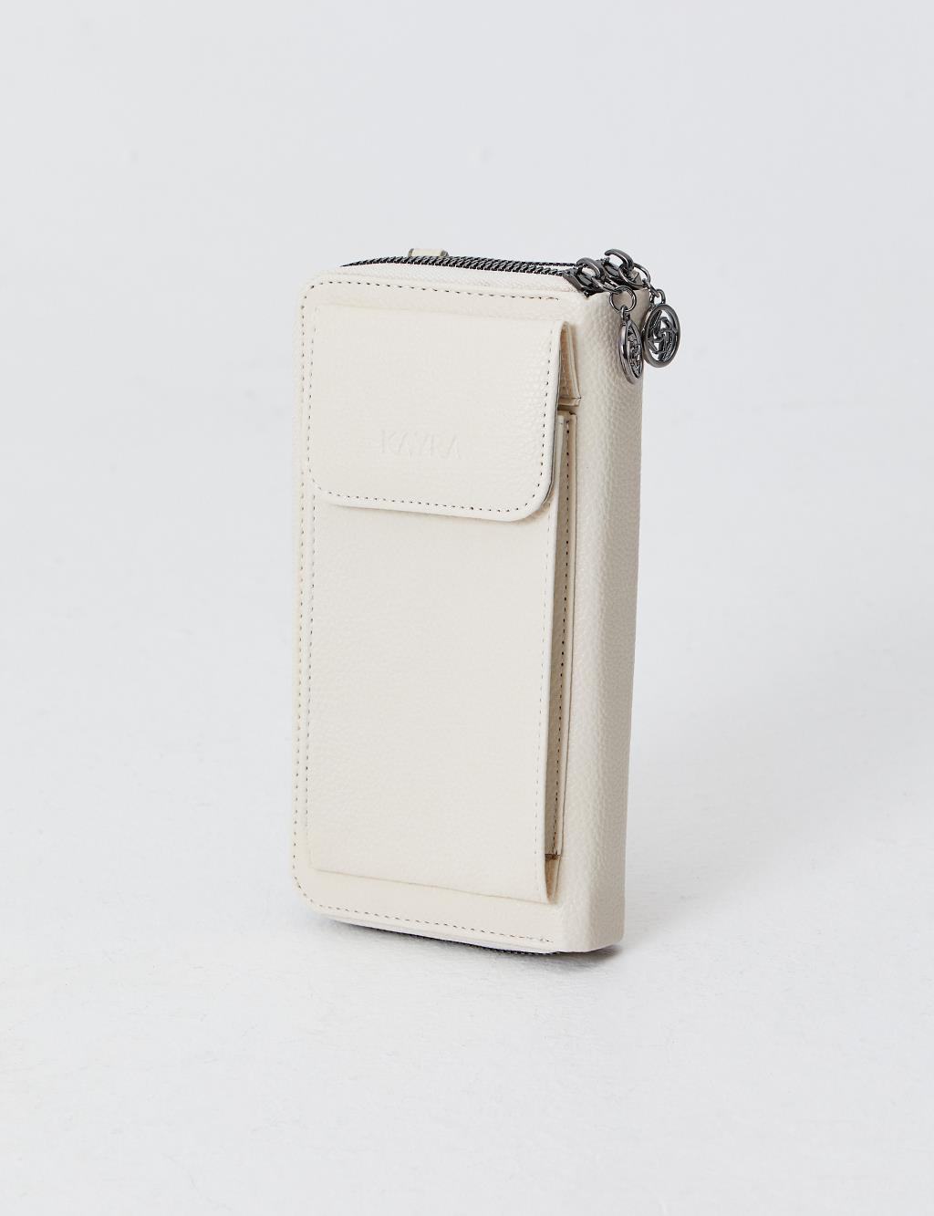 Two Compartment Wallet Bag Cream