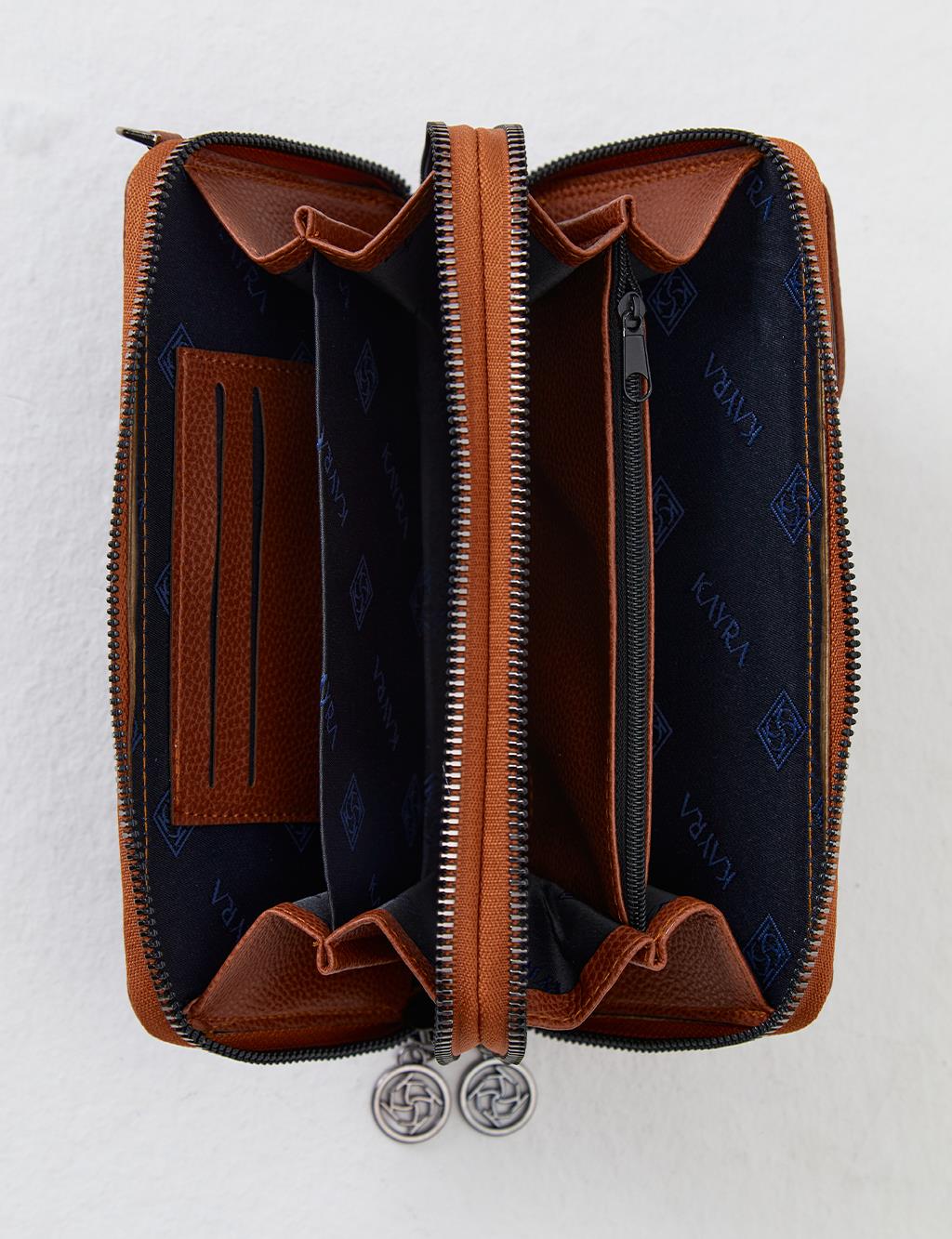 Two Compartment Wallet Bag Tobacco
