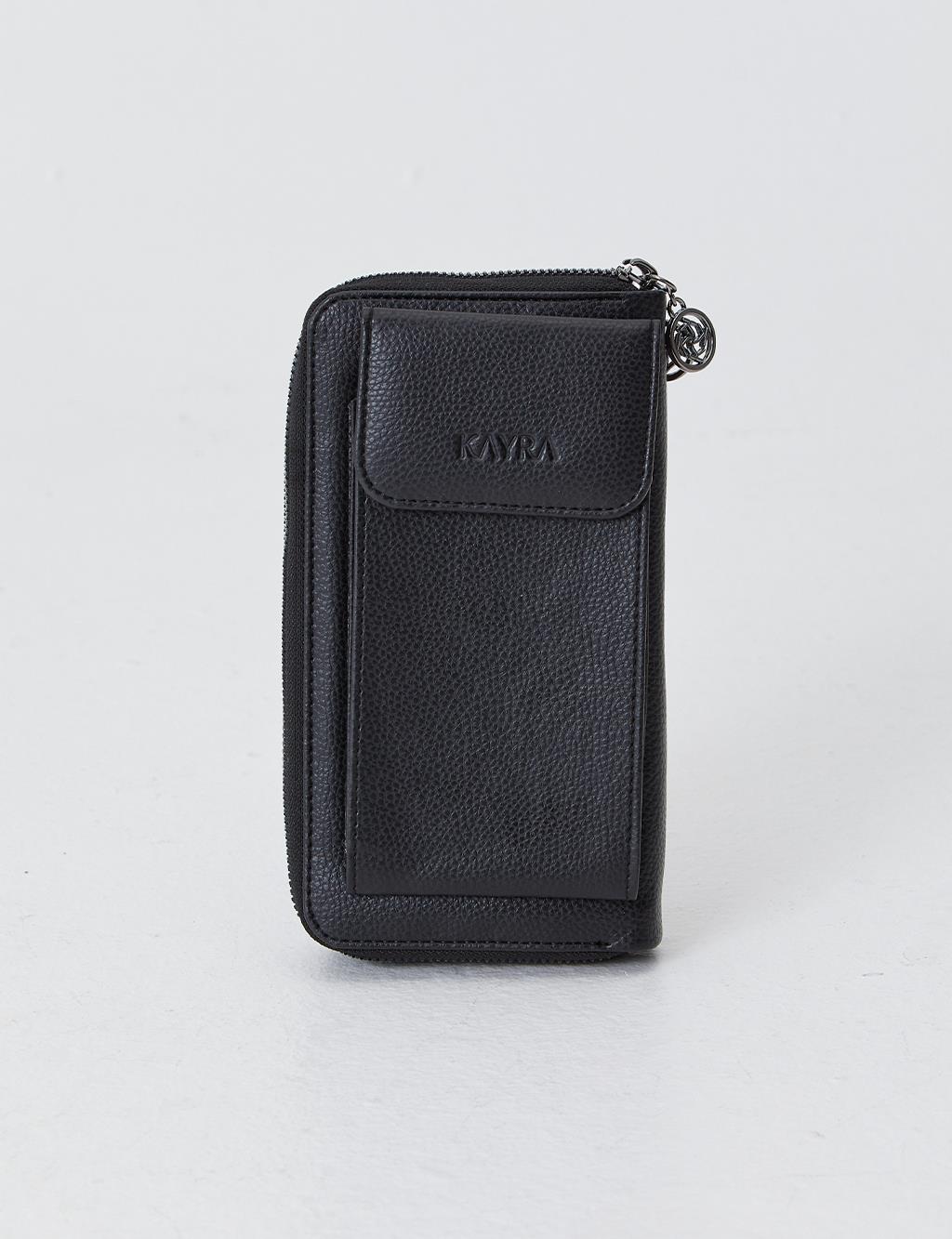 Two Compartment Wallet Bag Black
