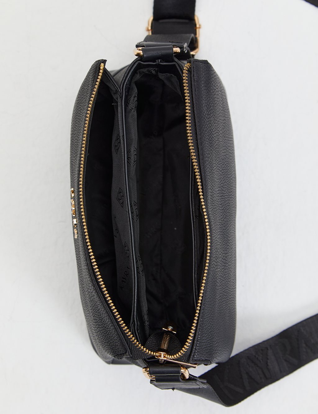 Woven Strap Rectangle Bag Black